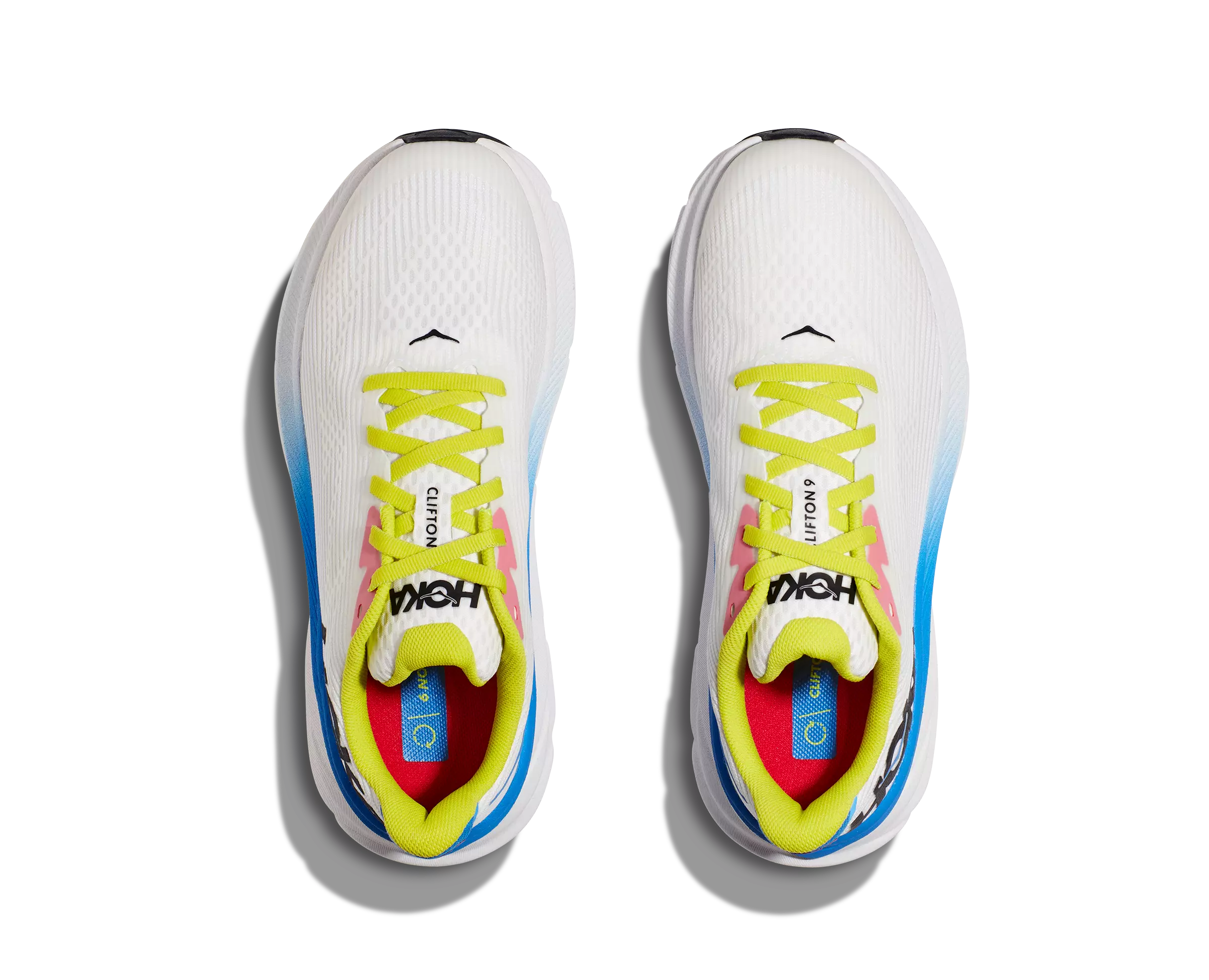 Hoka Clifton 9 "Blanc De Blanc/Virtual Blue" Grade School Kids' Running Shoe - WHITE/BLUE