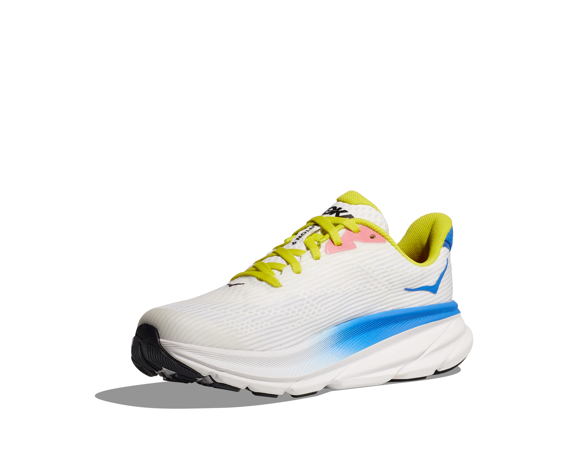 Hoka Clifton 9 Grade School Kids' "Blanc De Blanc/Virtual Blue" Running Shoe
