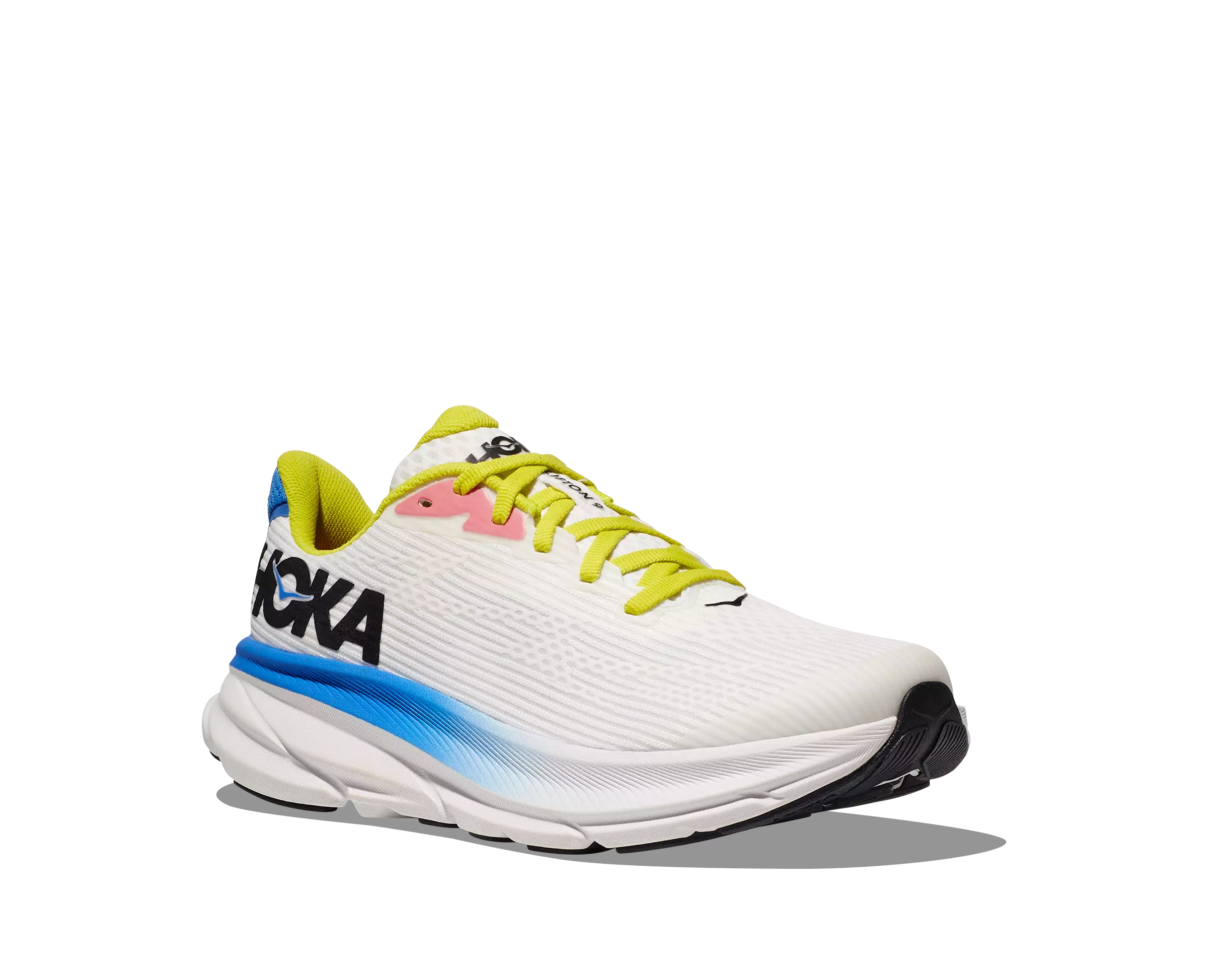 Hoka Clifton 9 "Blanc De Blanc/Virtual Blue" Grade School Kids' Running Shoe - WHITE/BLUE