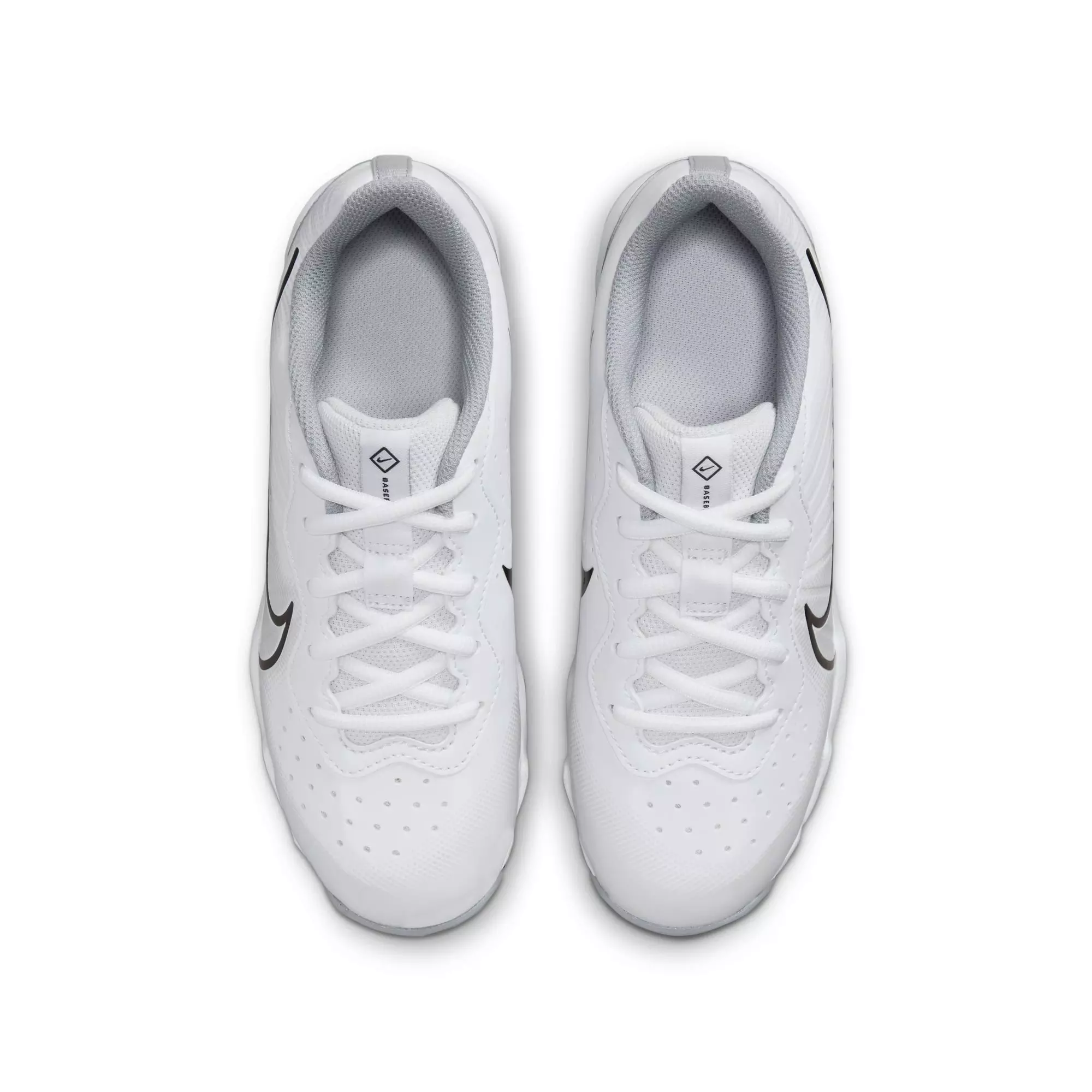 Nike Alpha Huarache 4 Keystone "White/Black/Wolf Grey/Pure Platinum" Grade School Boys' Baseball Cleat - WHITE/BLACK/GREY