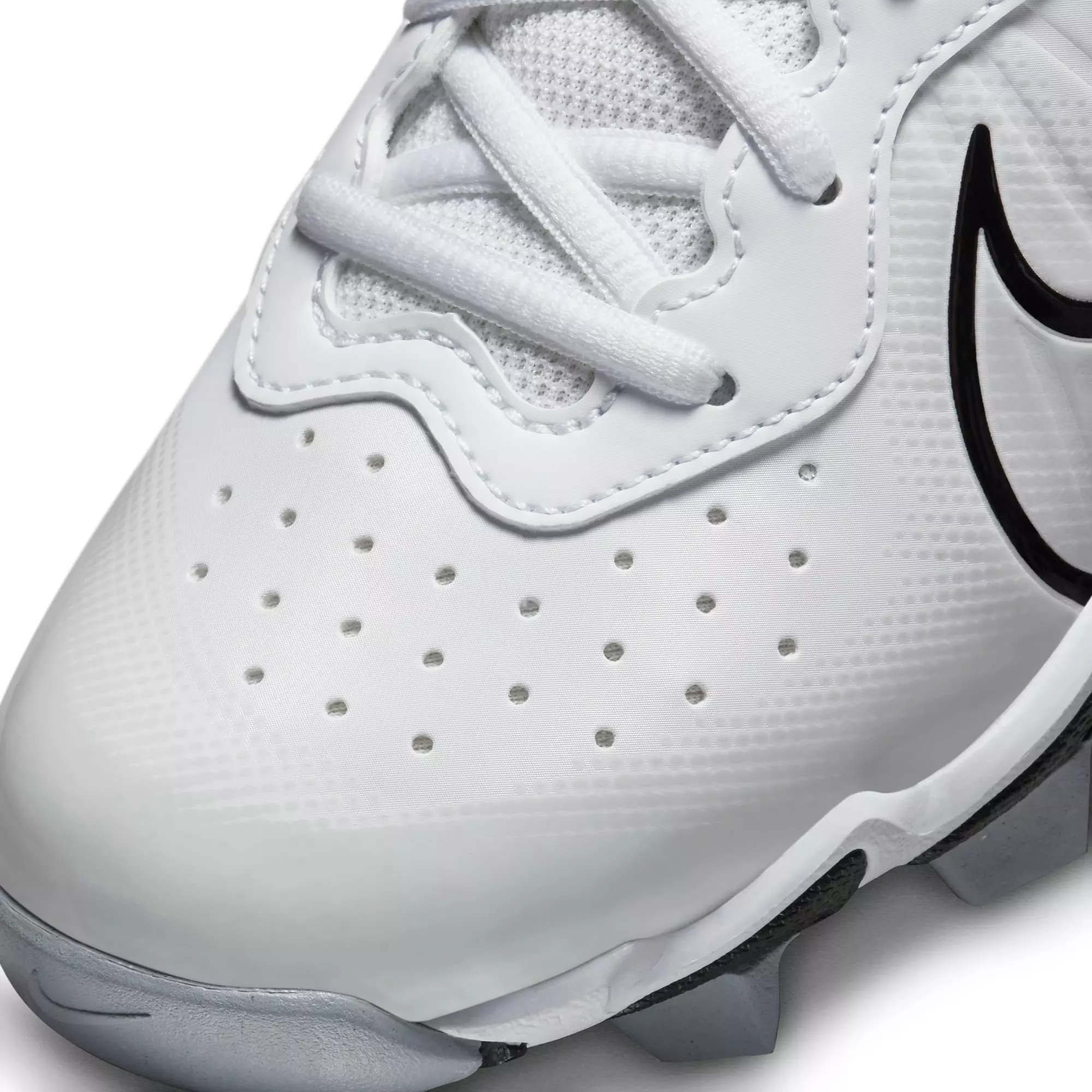 Nike Alpha Huarache 4 Keystone "White/Black/Wolf Grey/Pure Platinum" Grade School Boys' Baseball Cleat - WHITE/BLACK/GREY