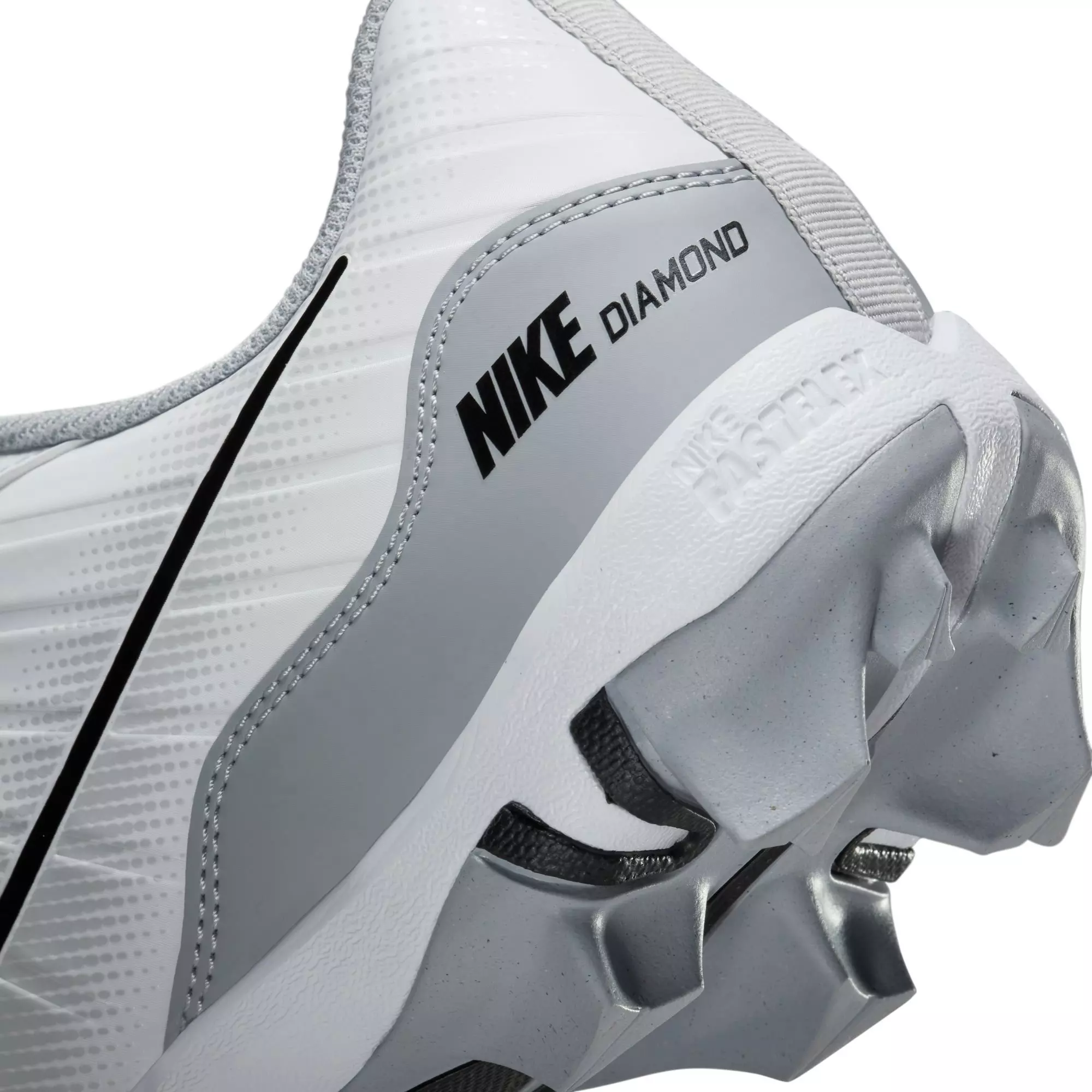 Nike Alpha Huarache 4 Keystone "White/Black/Wolf Grey/Pure Platinum" Grade School Boys' Baseball Cleat - WHITE/BLACK/GREY