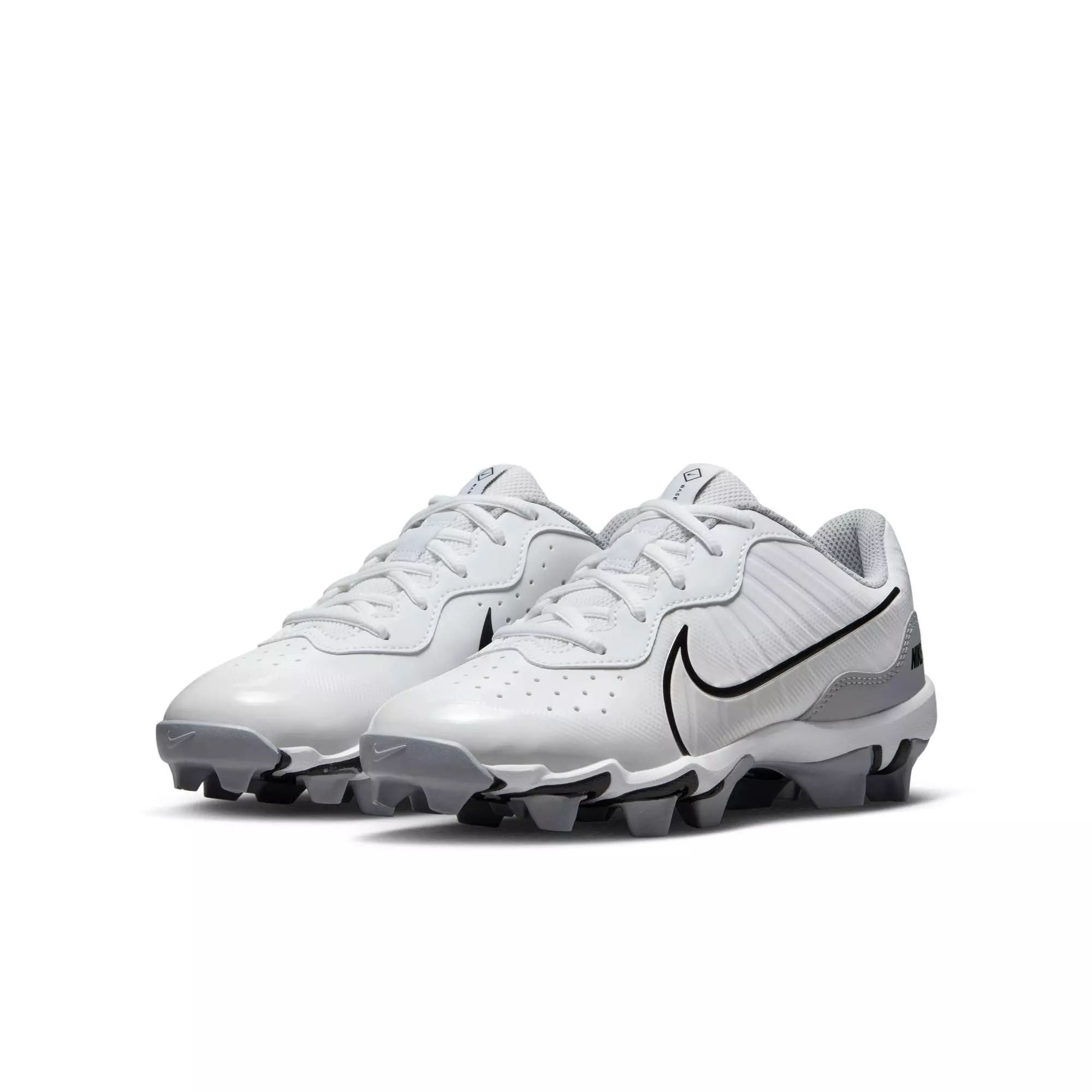 Nike Alpha Huarache 4 Keystone "White/Black/Wolf Grey/Pure Platinum" Preschool Boys' Baseball Cleat - WHITE/BLACK/GREY