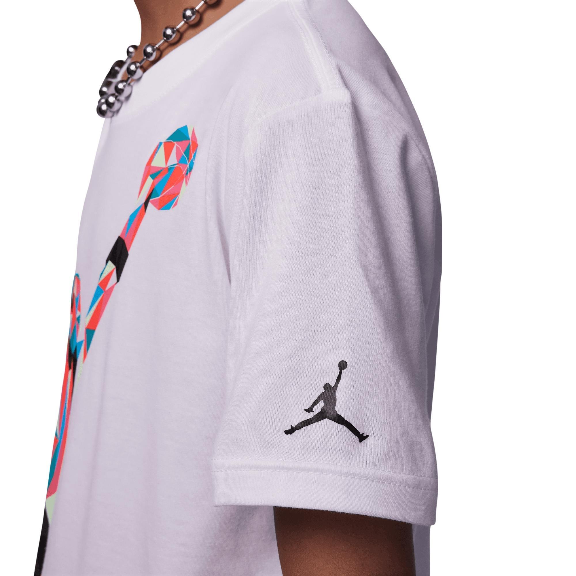 Jordan Big Girls' Heirloom Tee - White - WHITE Thumbnail View 3