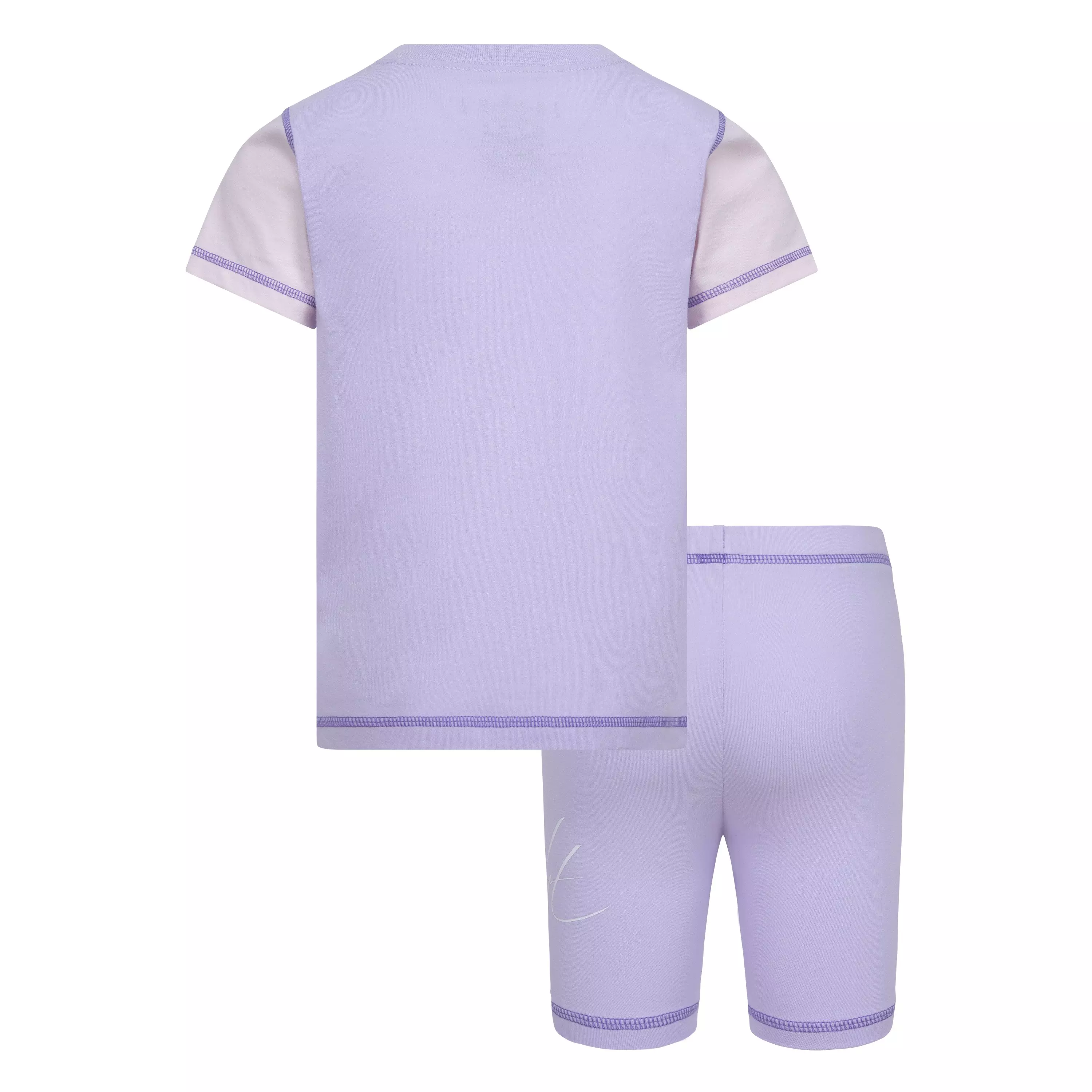 Jordan Little Girls' Stitch Short Set - Purple - VIOLET