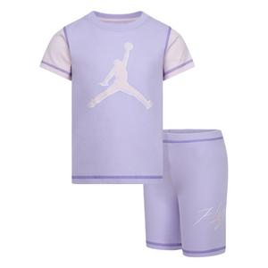 Jordan Little Girls' Stitch Short Set - Purple