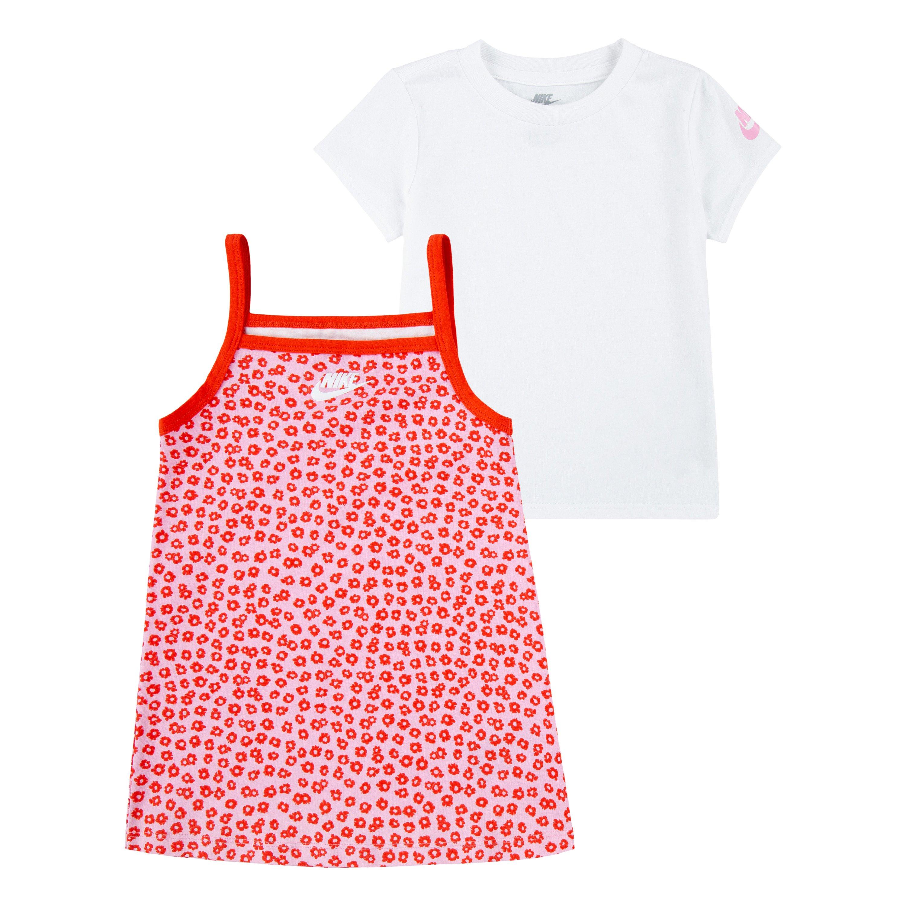 Nike Toddler Girls' Floral 2-Piece Dress Set - PINK Thumbnail View 1