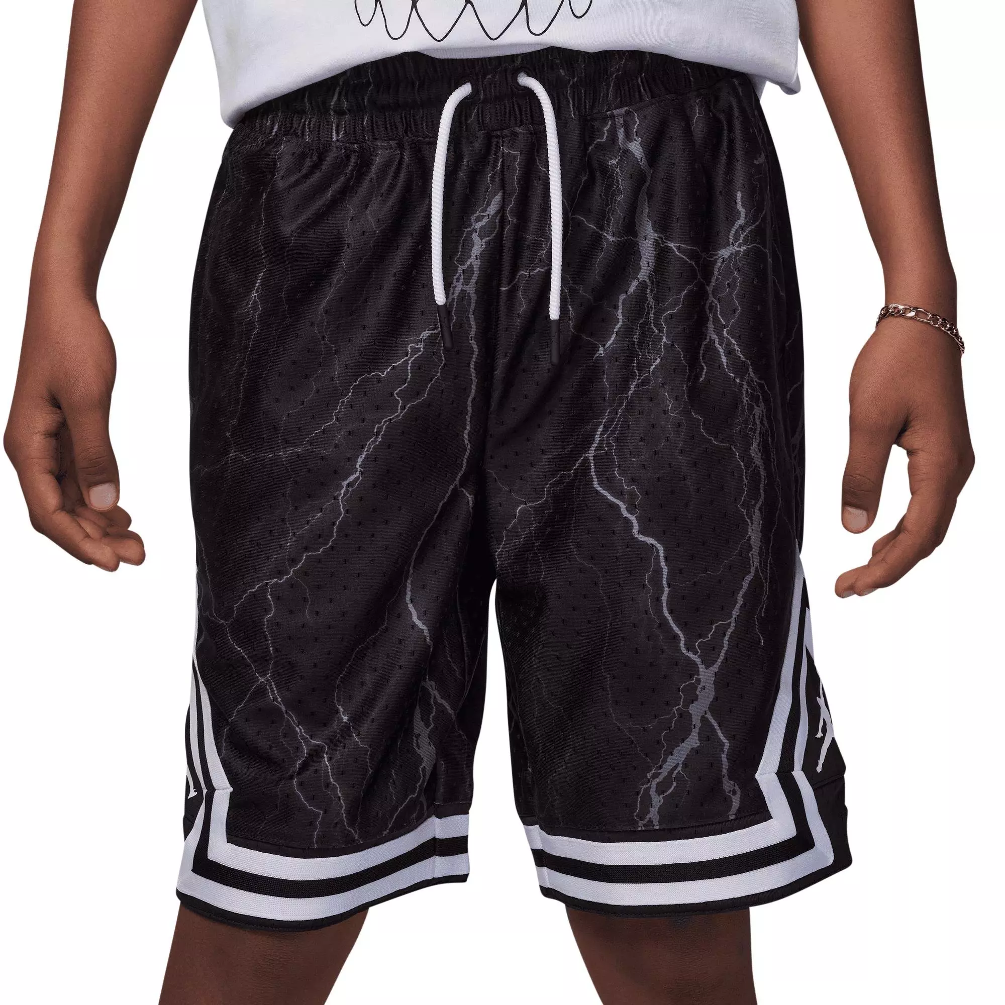 Jordan Big Boys' MJ Printed Diamond Lighting Shorts - BLACK