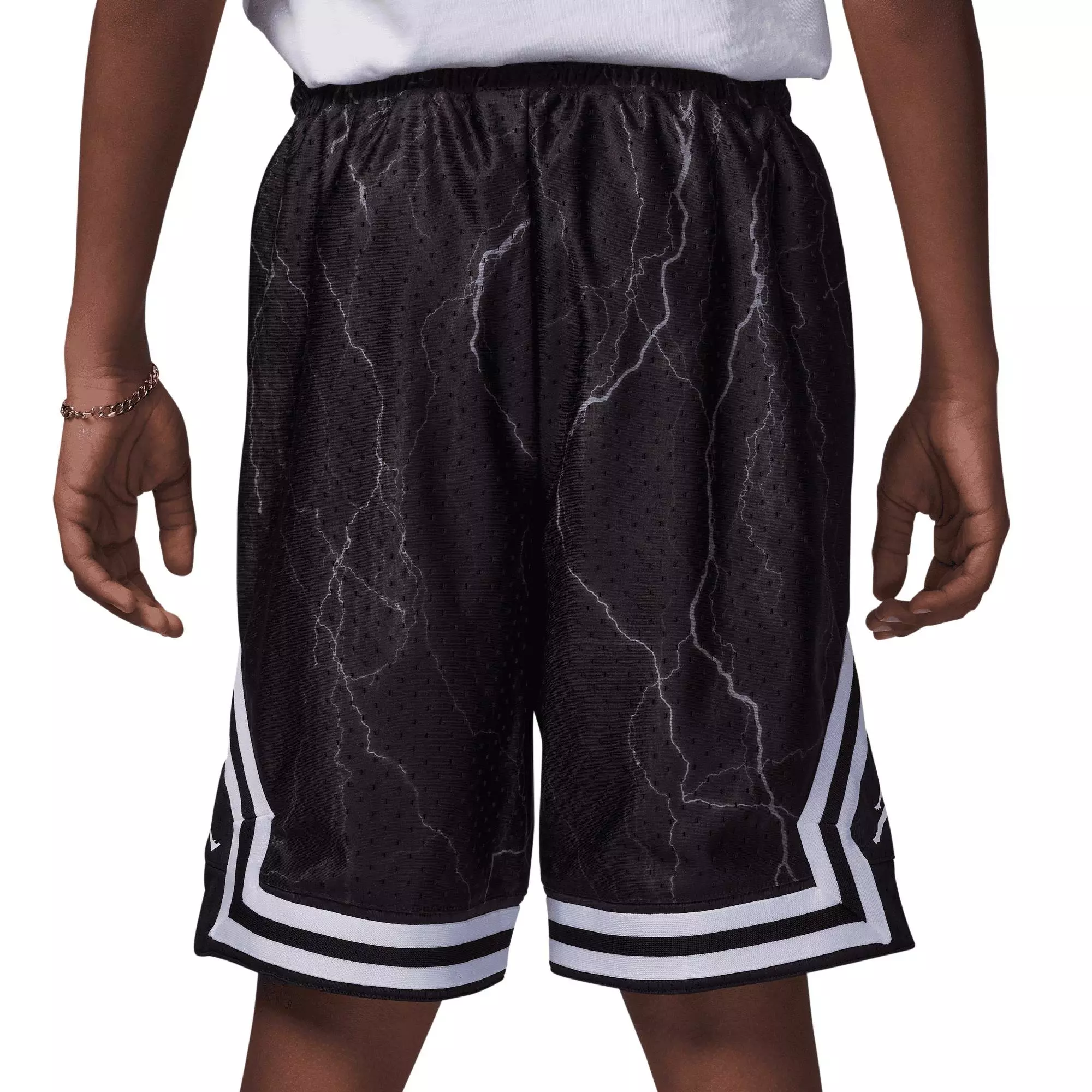 Jordan Big Boys' MJ Printed Diamond Lighting Shorts - BLACK