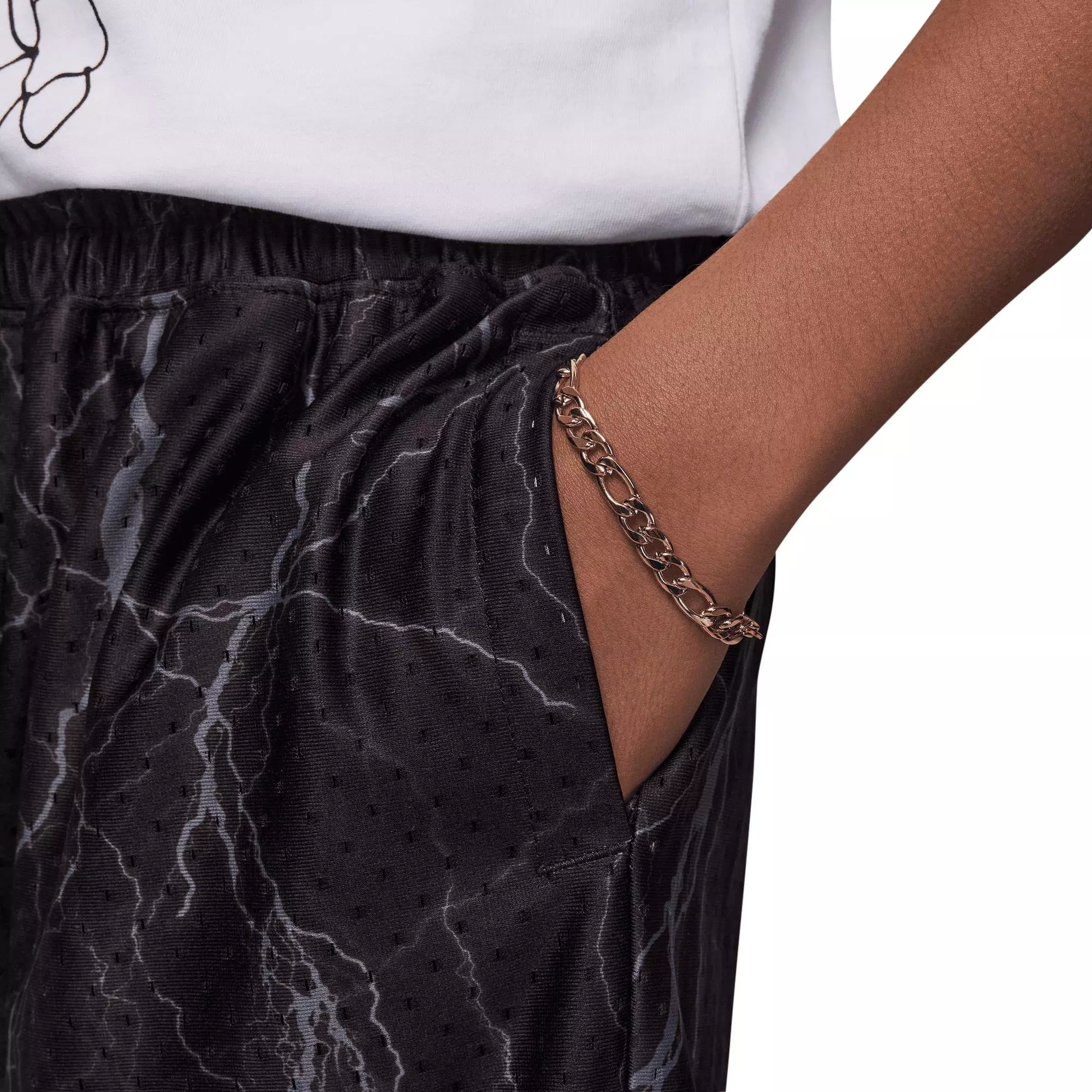 Jordan Big Boys' MJ Printed Diamond Lighting Shorts - BLACK