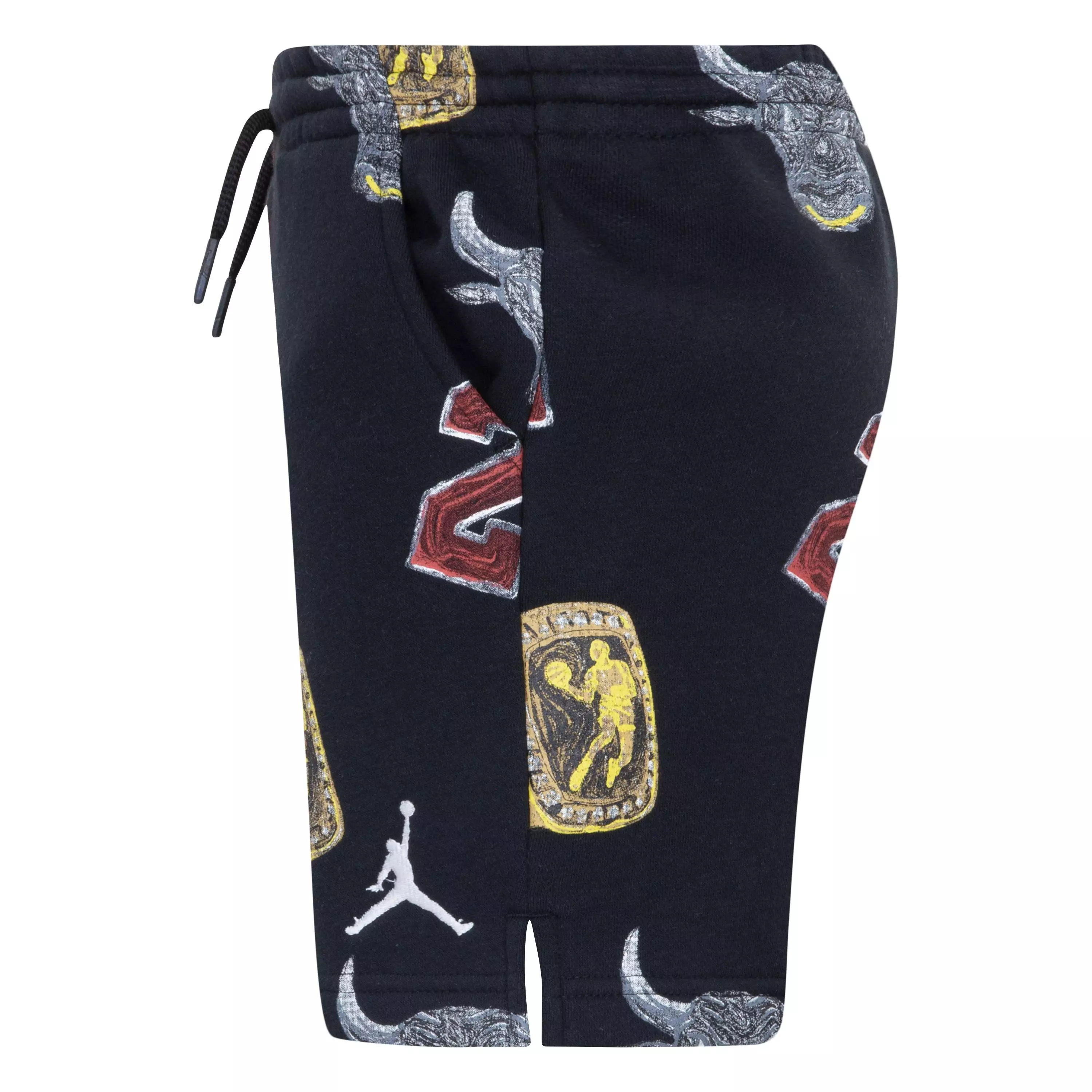 Jordan Big Boys' MJ Essentials Printed Fleece Shorts - BLACK