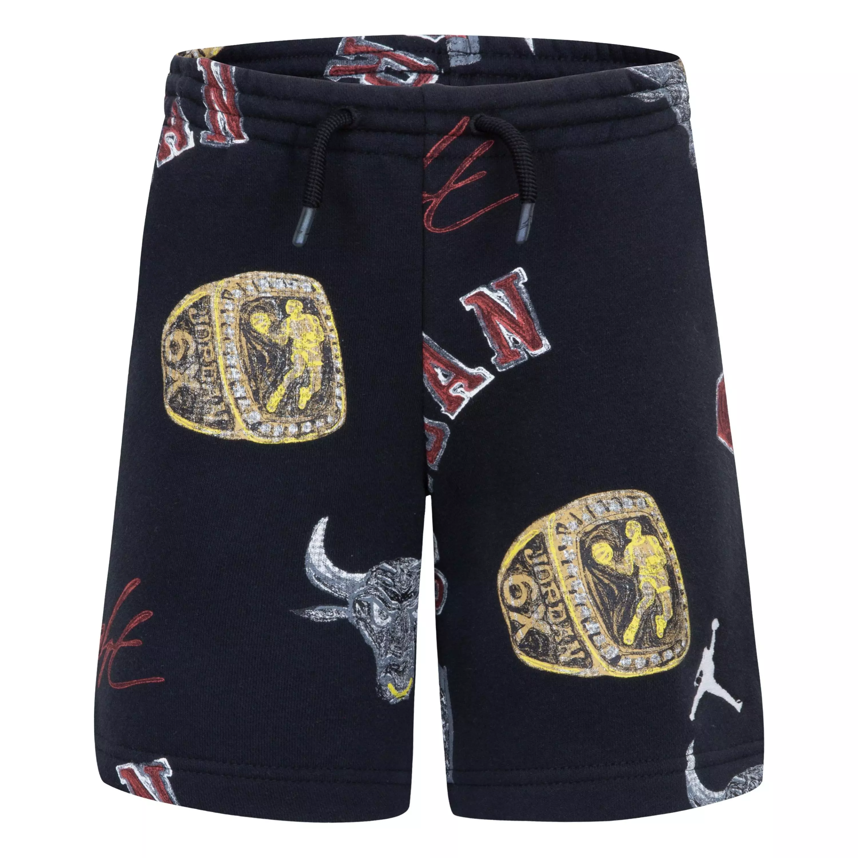 Jordan Big Boys' MJ Essentials Printed Fleece Shorts - BLACK