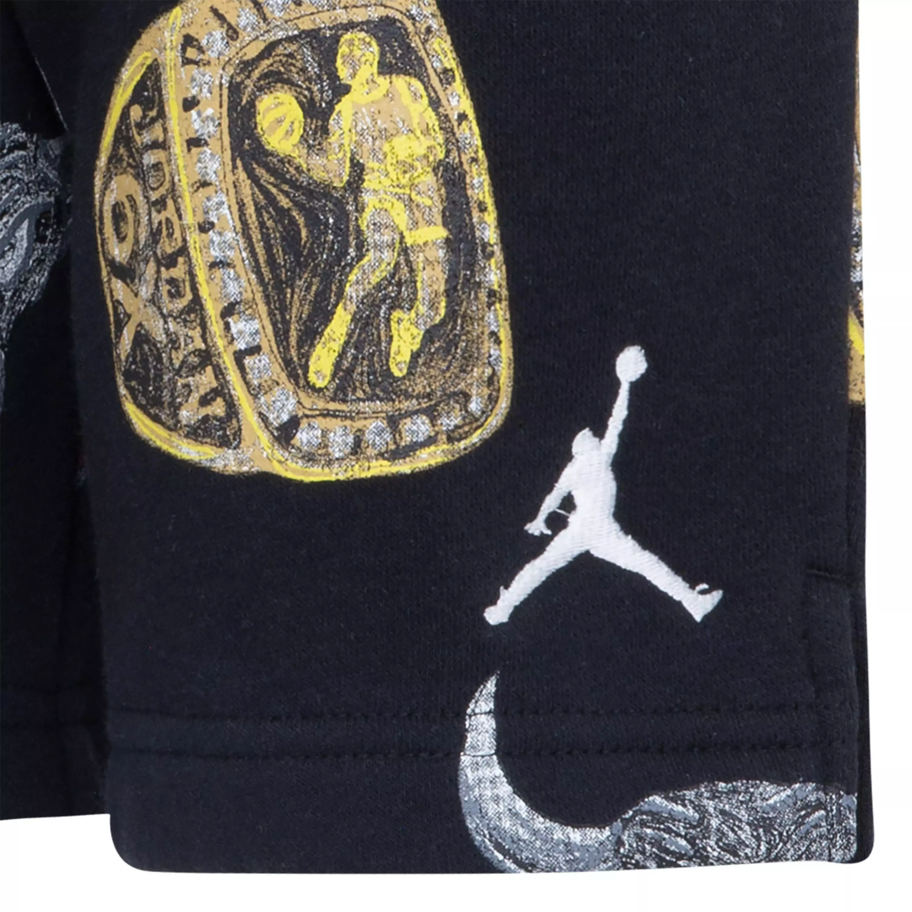 Jordan Big Boys' MJ Essentials Printed Fleece Shorts - BLACK