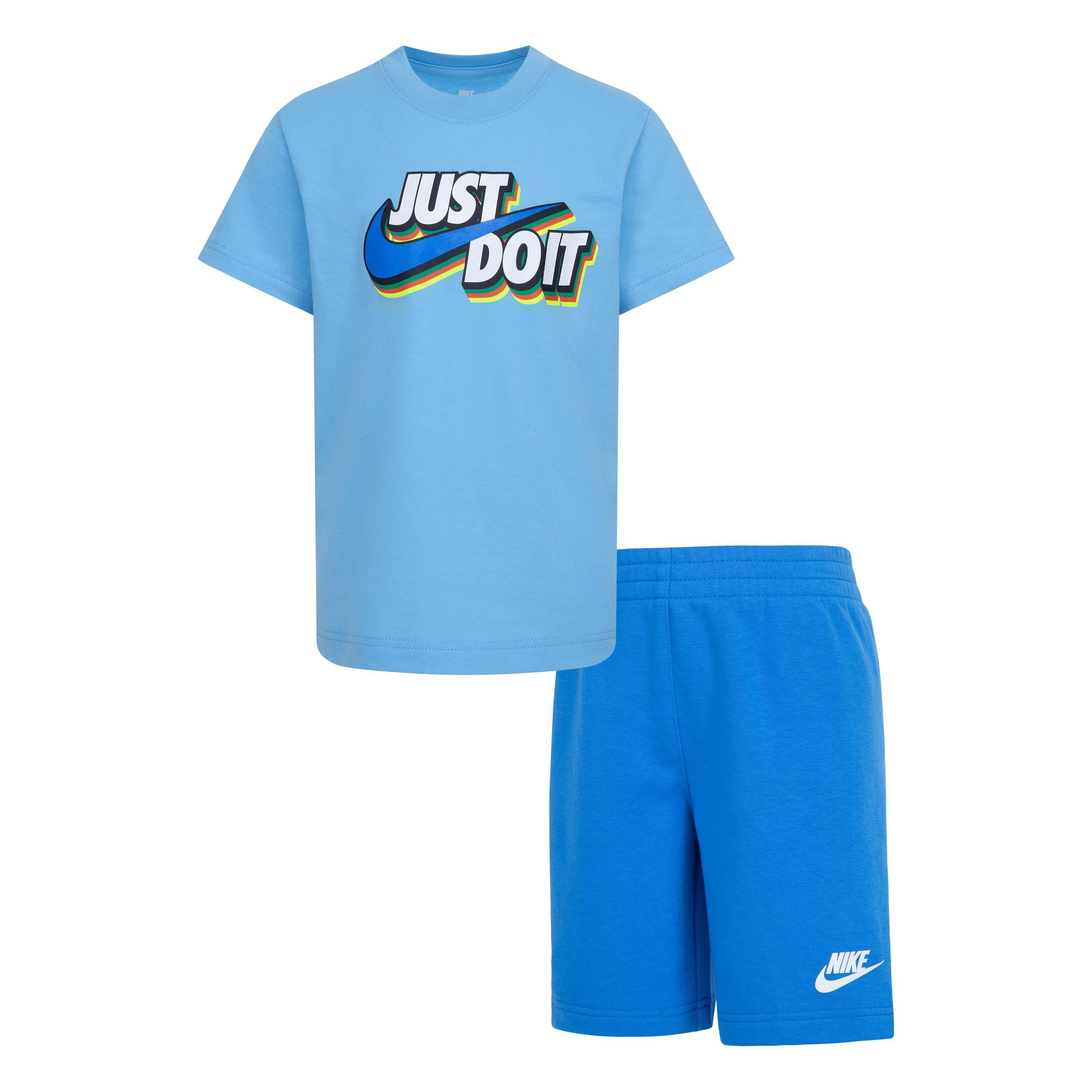 Nike Little Boys' Just-Do-It Shadow Short Set - Blue | Hibbett