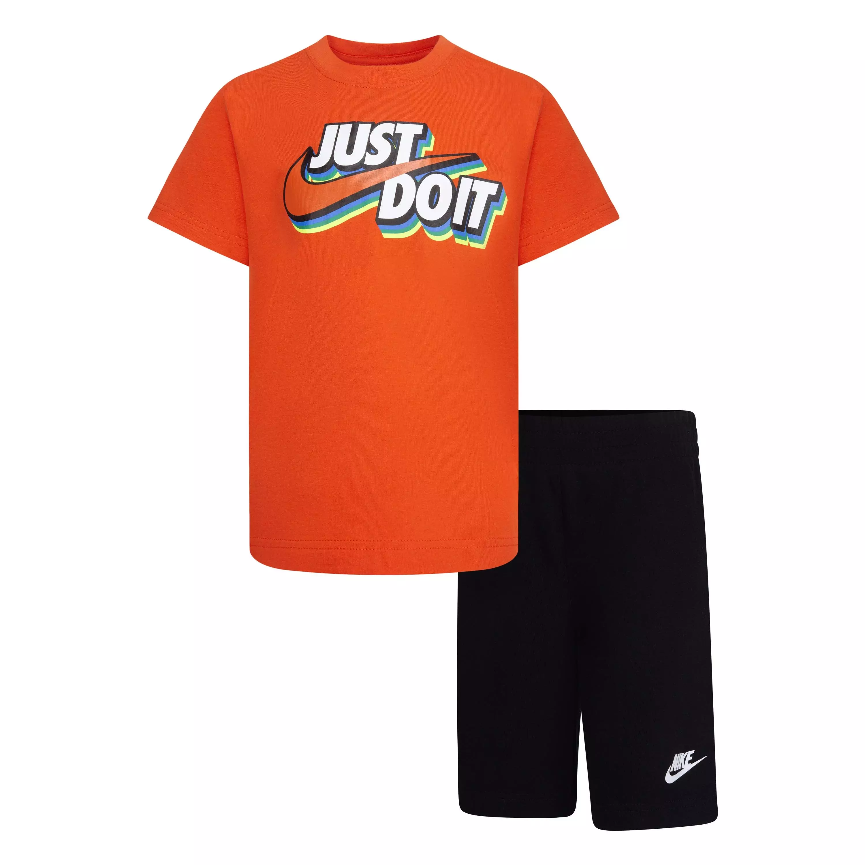 Nike Little Boys' Just-Do-It Shadow Short Set - Red - BLACK