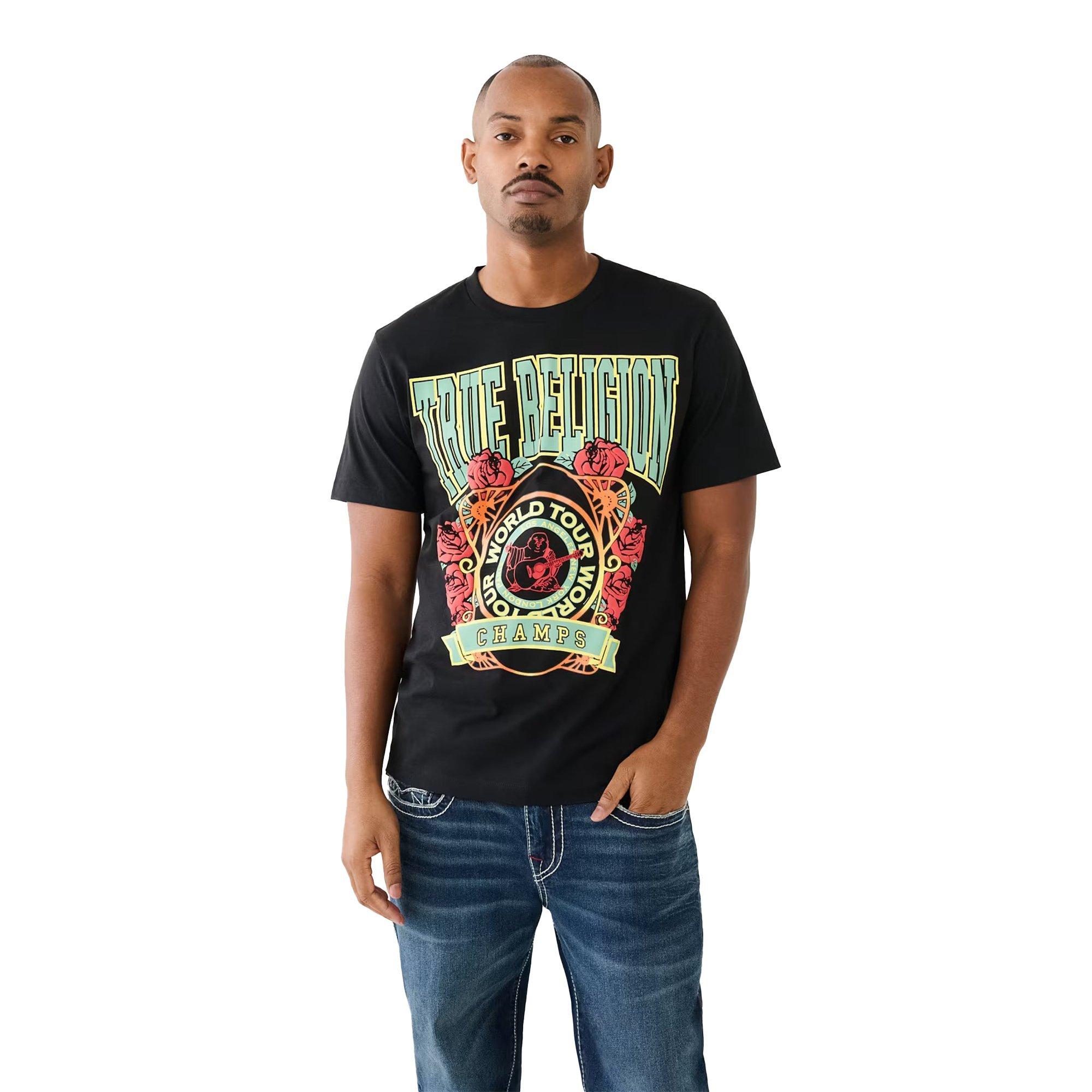 True Religion Men's World Tour Champs Tee - BLACK