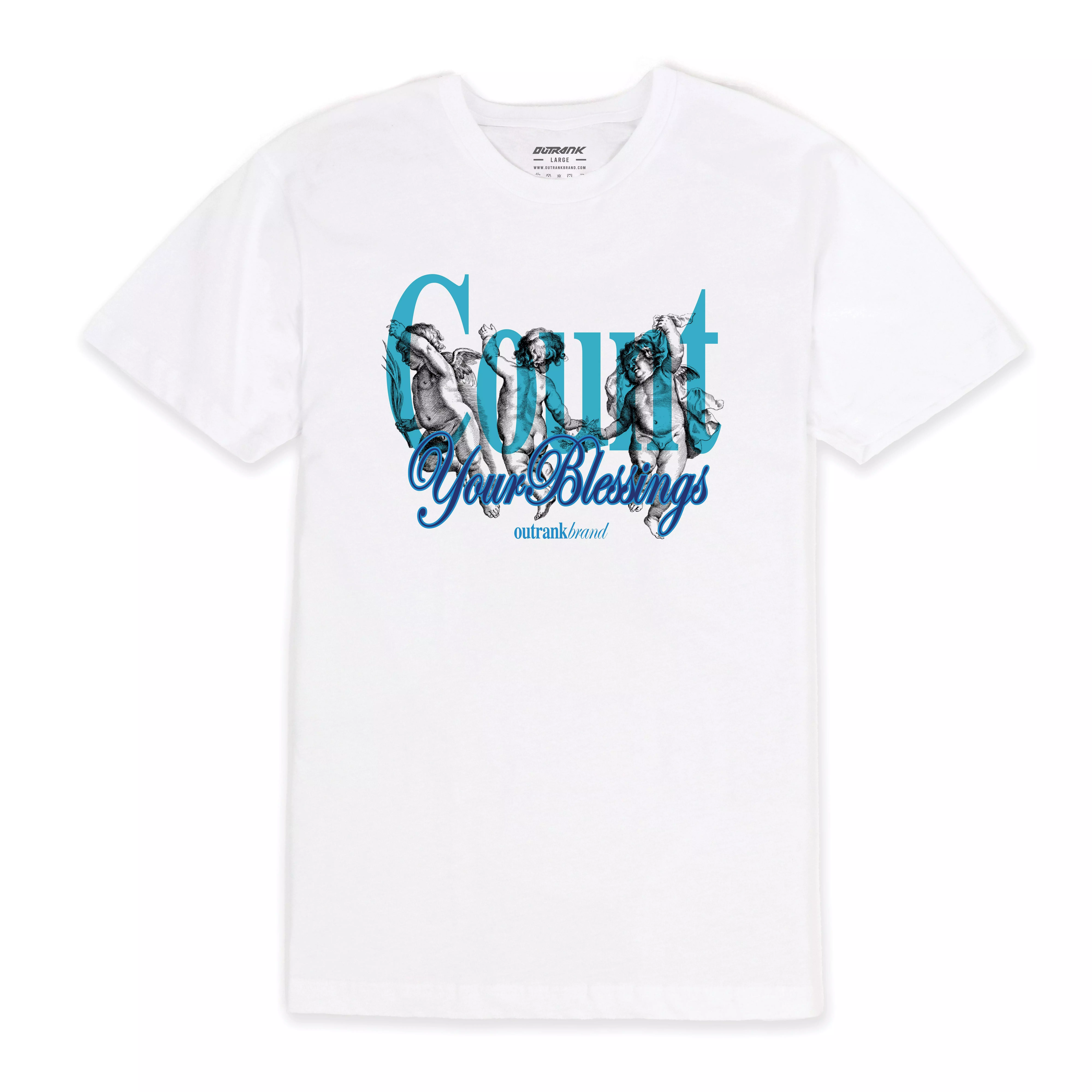 Outrank Men's Count Your Blessings T-Shirt - WHITE
