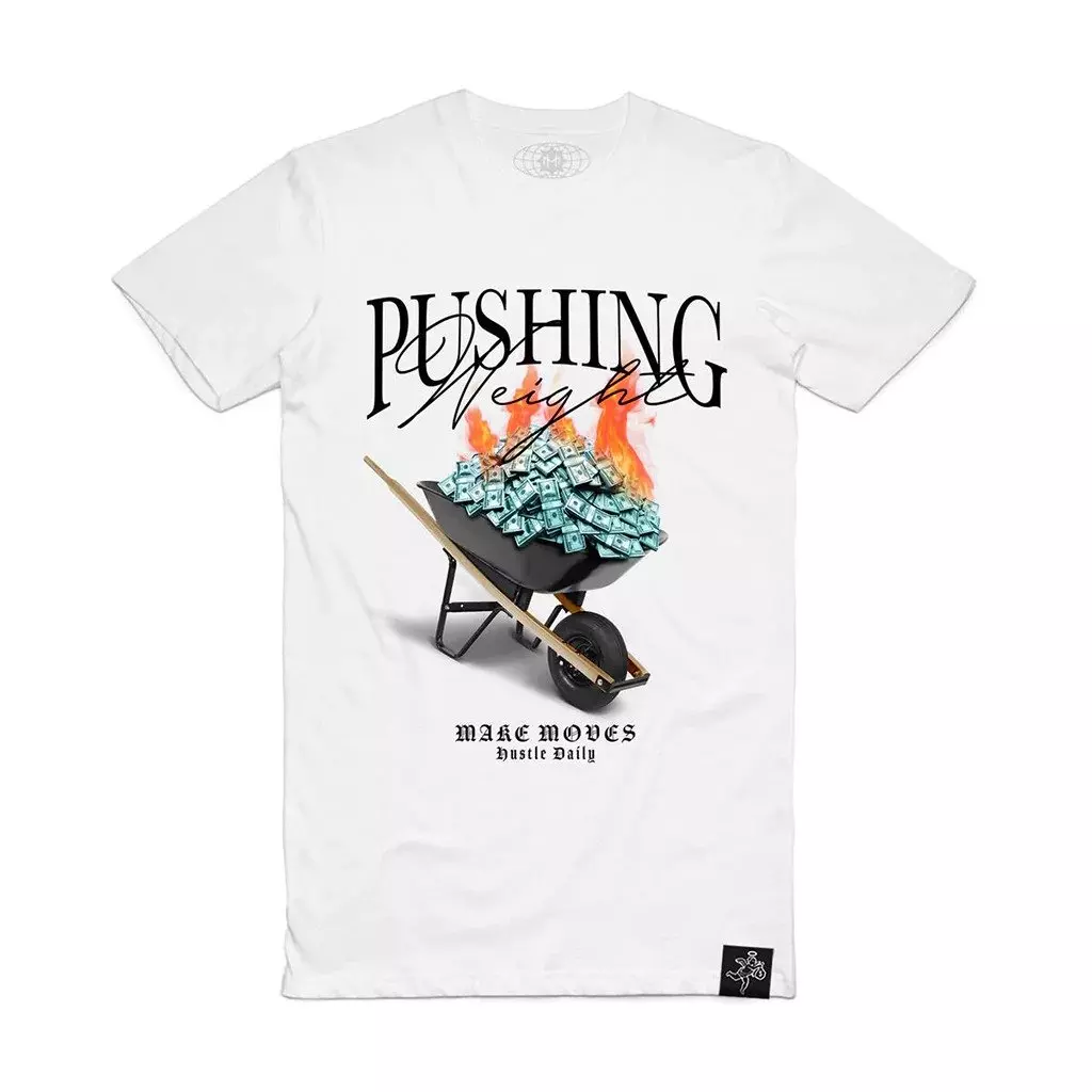 Hasta Muerte Men's Pushing Weight Tee - White - WHITE