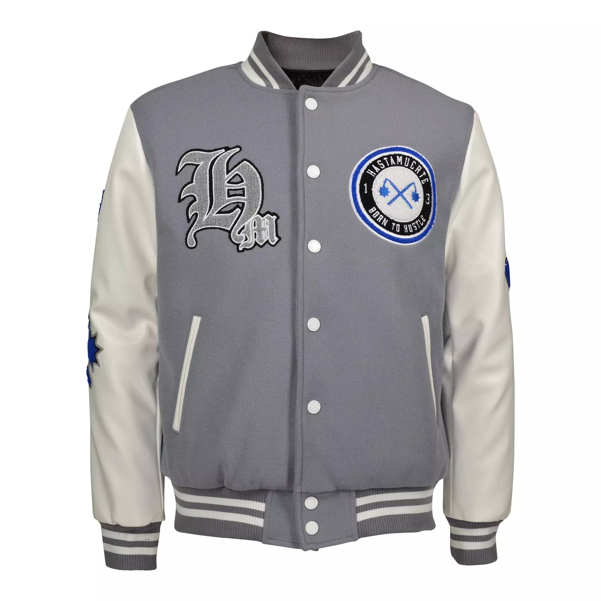 Hasta Muerte Men's Legends Varsity Jacket - Grey - GREY
