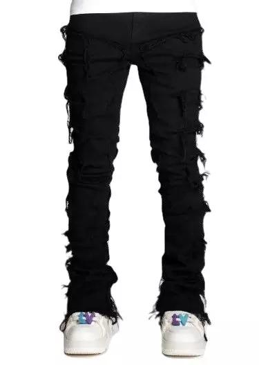 Guapi Men's Black Blood Diamond Stack Flair Jeans - Hibbett