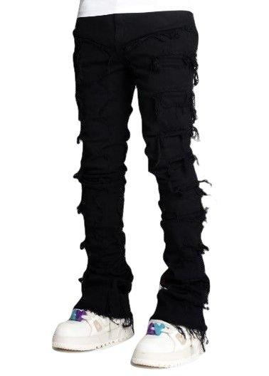 Guapi Men's Black Blood Diamond Stack Flair Jeans