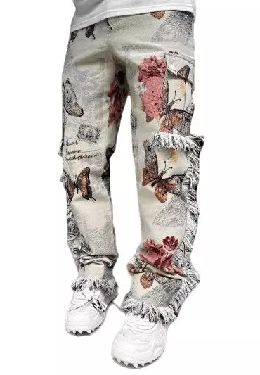 Guapi Men's La Ville Lumier Tapestry Straight Fit Pants - CREAM