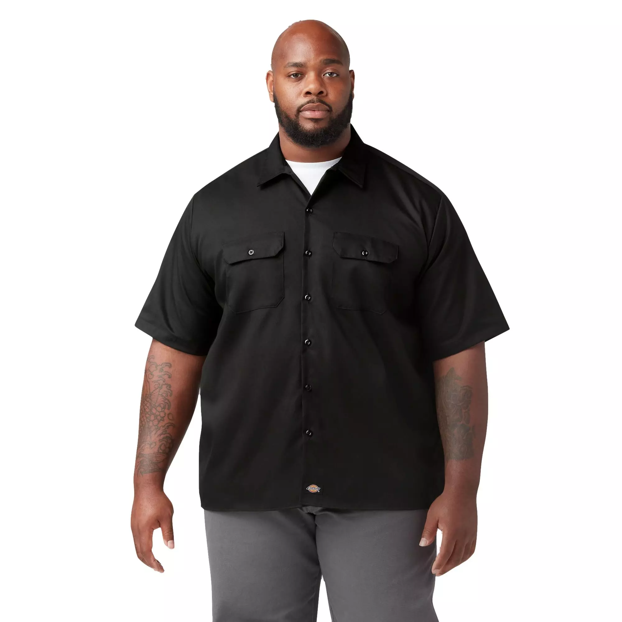 Dickies Men's Flex Twill Work Shirt - Black - BLACK