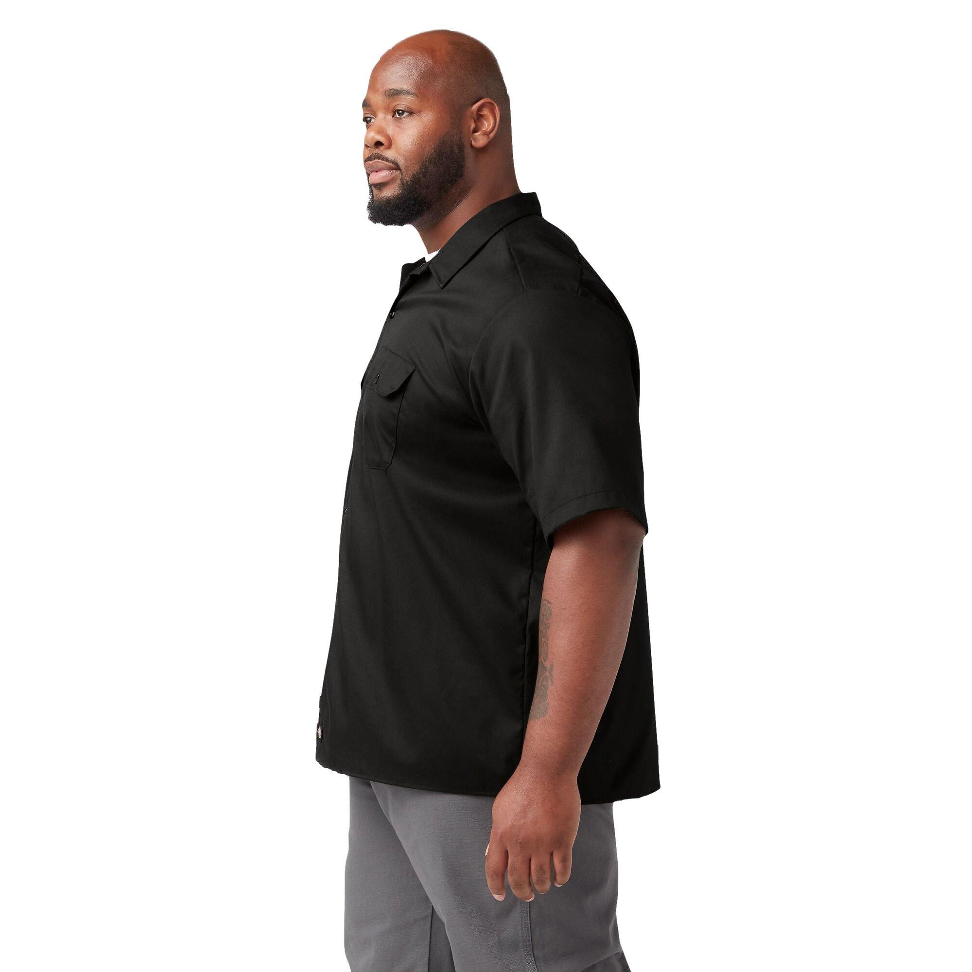 Dickies Men's Flex Twill Work Shirt - Black - BLACK Thumbnail View 3