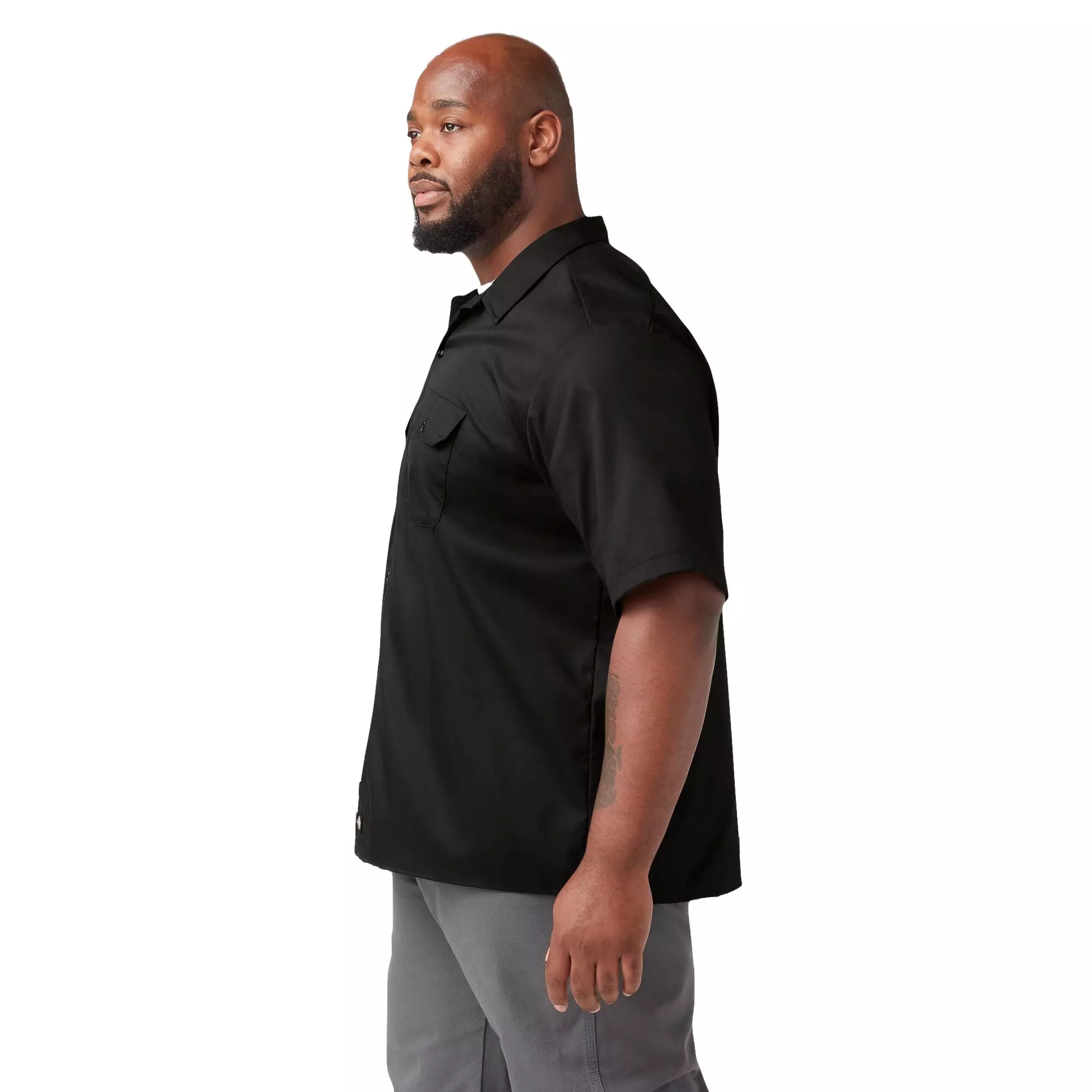 Dickies Men's Flex Twill Work Shirt - Black - BLACK