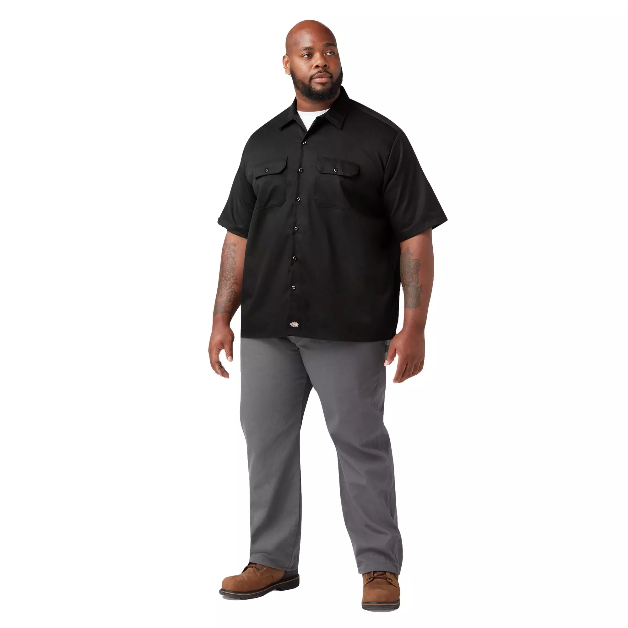 Dickies Men's Flex Twill Work Shirt - Black - BLACK