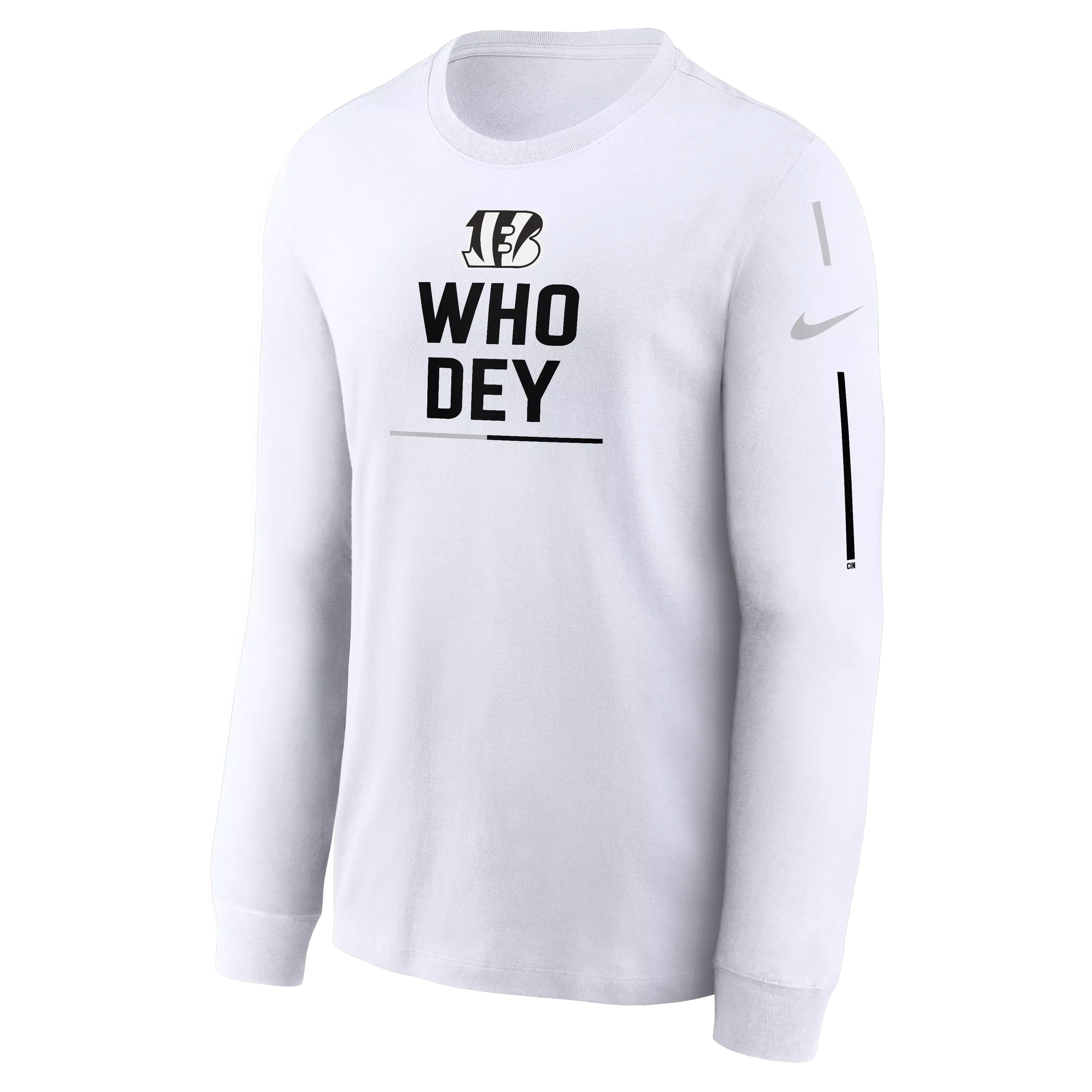 Nike Men's Cincinnati Bengals Who Dey Long Sleeve Top-White - WHITE
