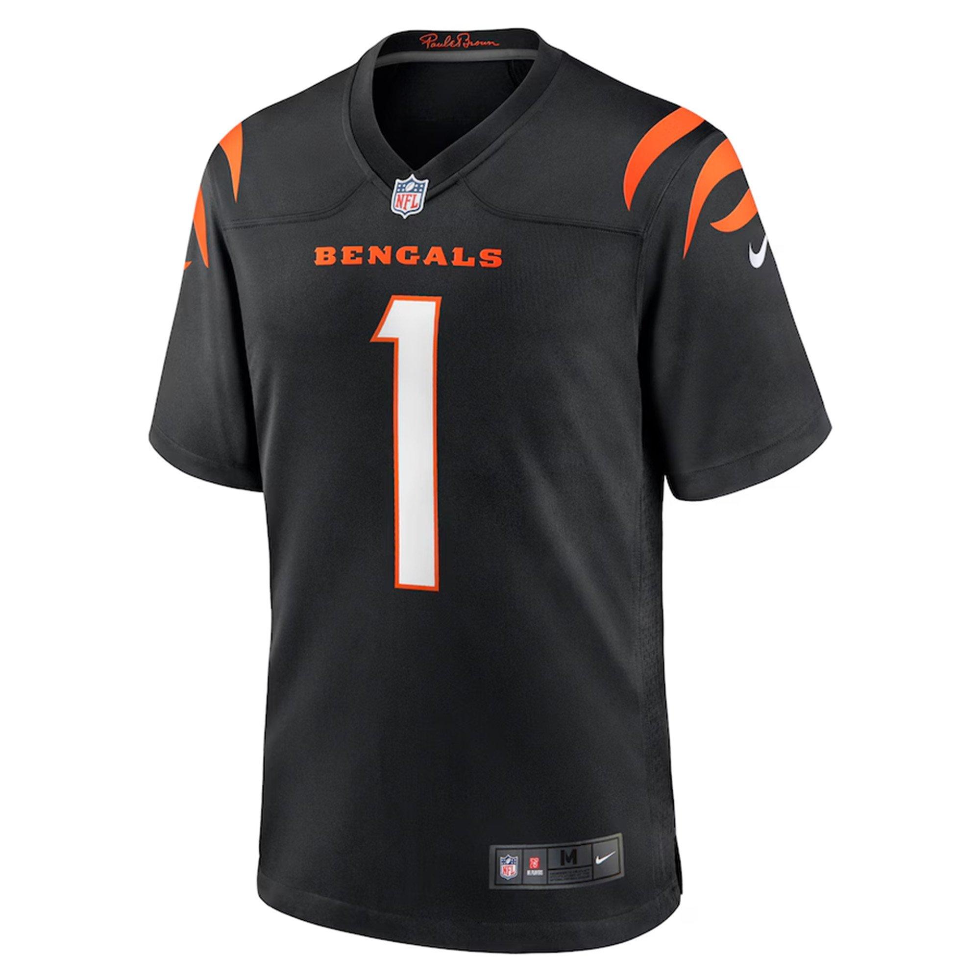Nike Cincinnati Bengals 2023 Jamar Chase Home Jersey-Black - BLACK Thumbnail View 1