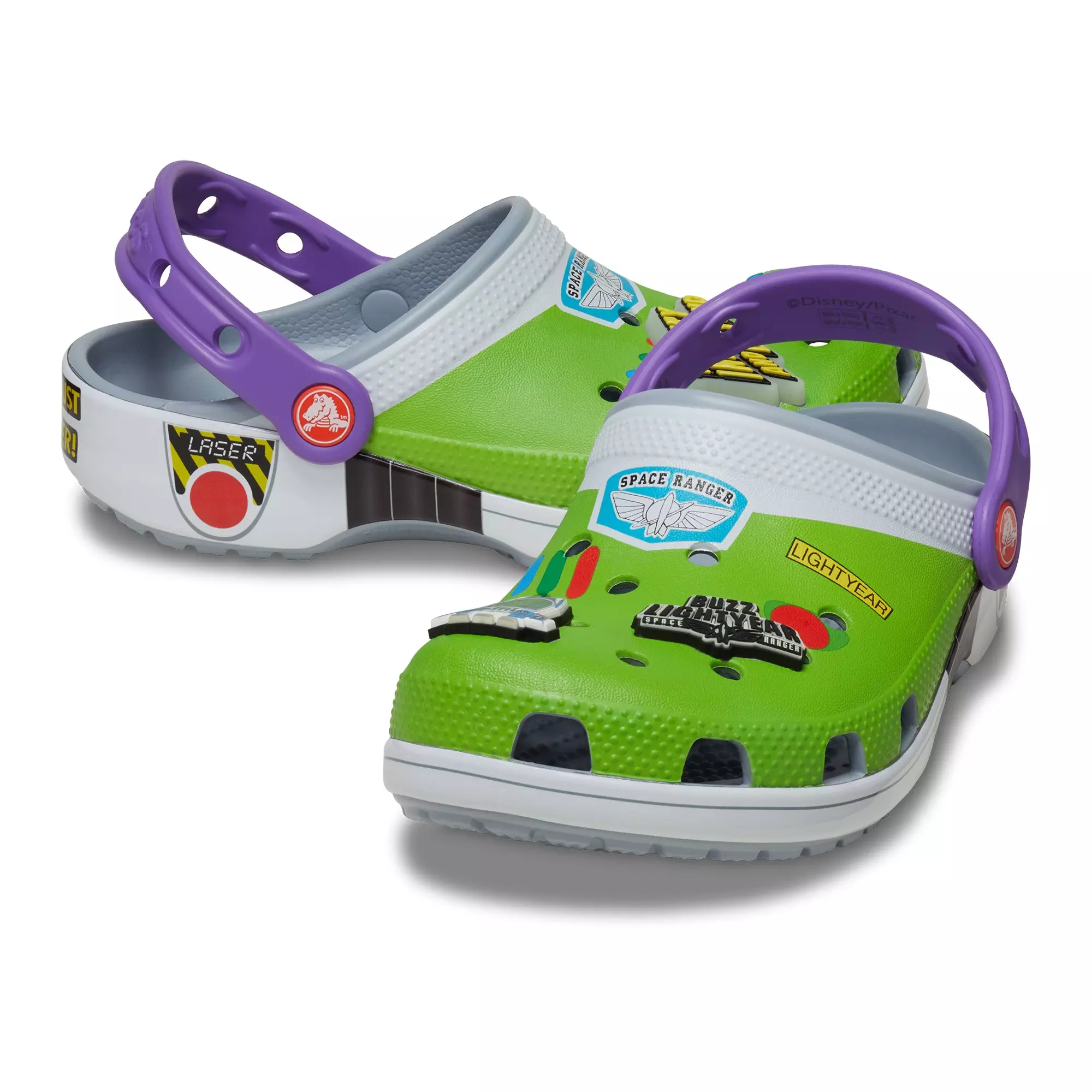 Crocs Buzz Lightyear Classic Preschool Kids' Clog - WHITE/GREEN