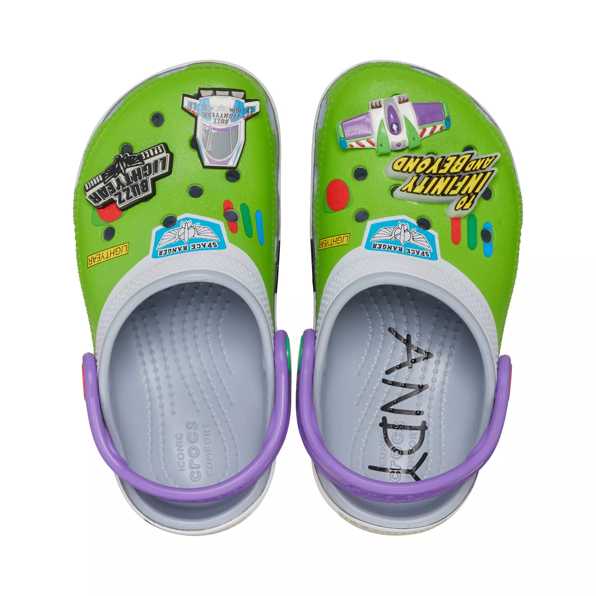 Crocs Buzz Lightyear Classic Toddler Kids' Clog - WHITE/GREEN