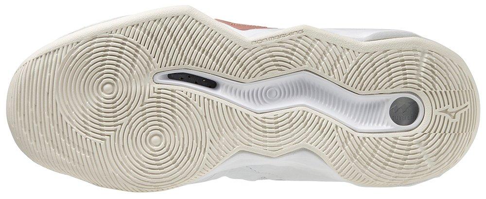 Mizuno Wave Dimension "White/Rose Gold" Women's Volleyball Shoe - WHITE/PINK Thumbnail View 3