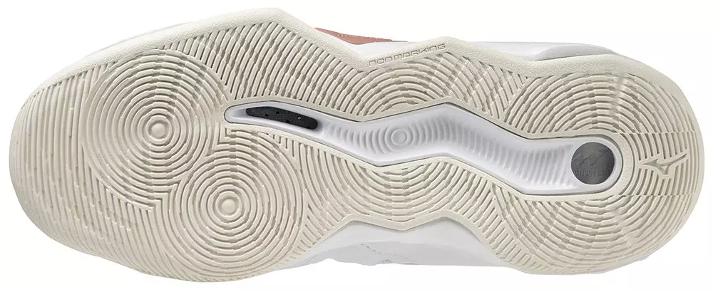 Mizuno Wave Dimension "White/Rose Gold" Women's Volleyball Shoe - WHITE/PINK