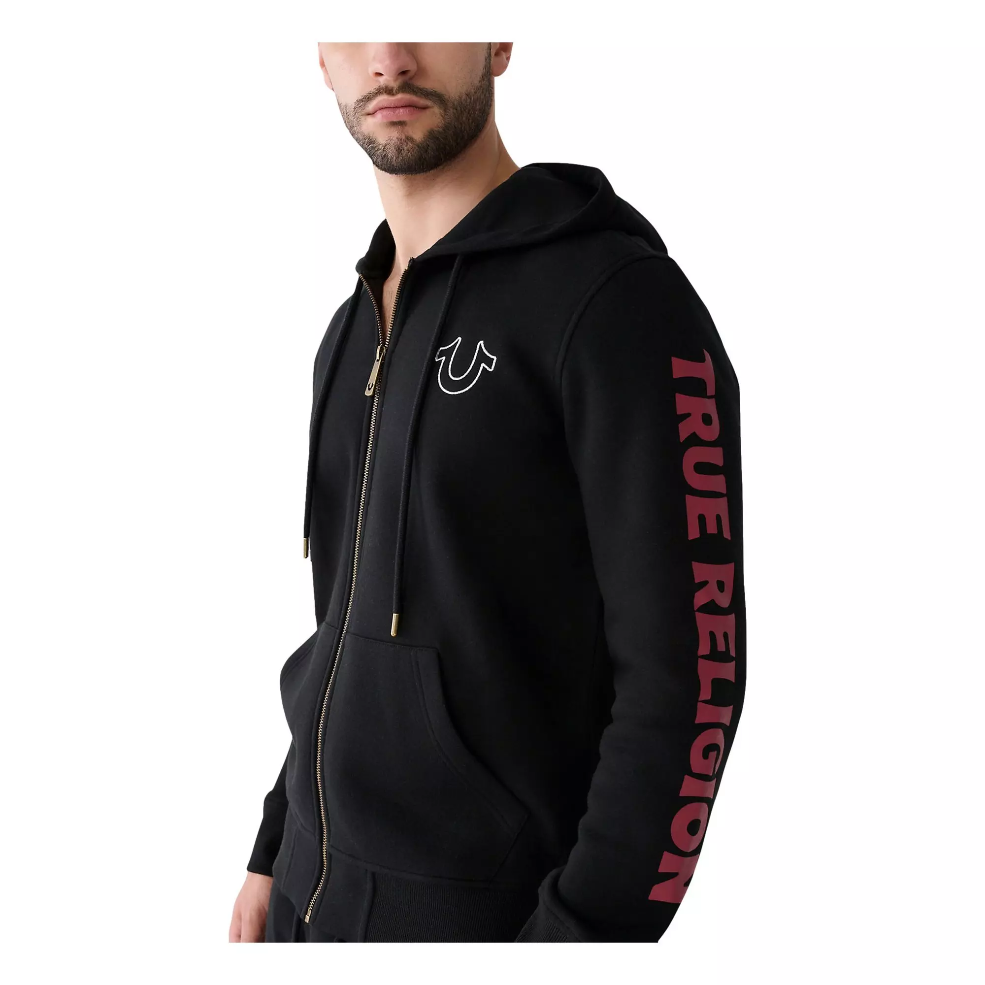 True Religion Men's Antique Full-Zip Jacket - BLACK