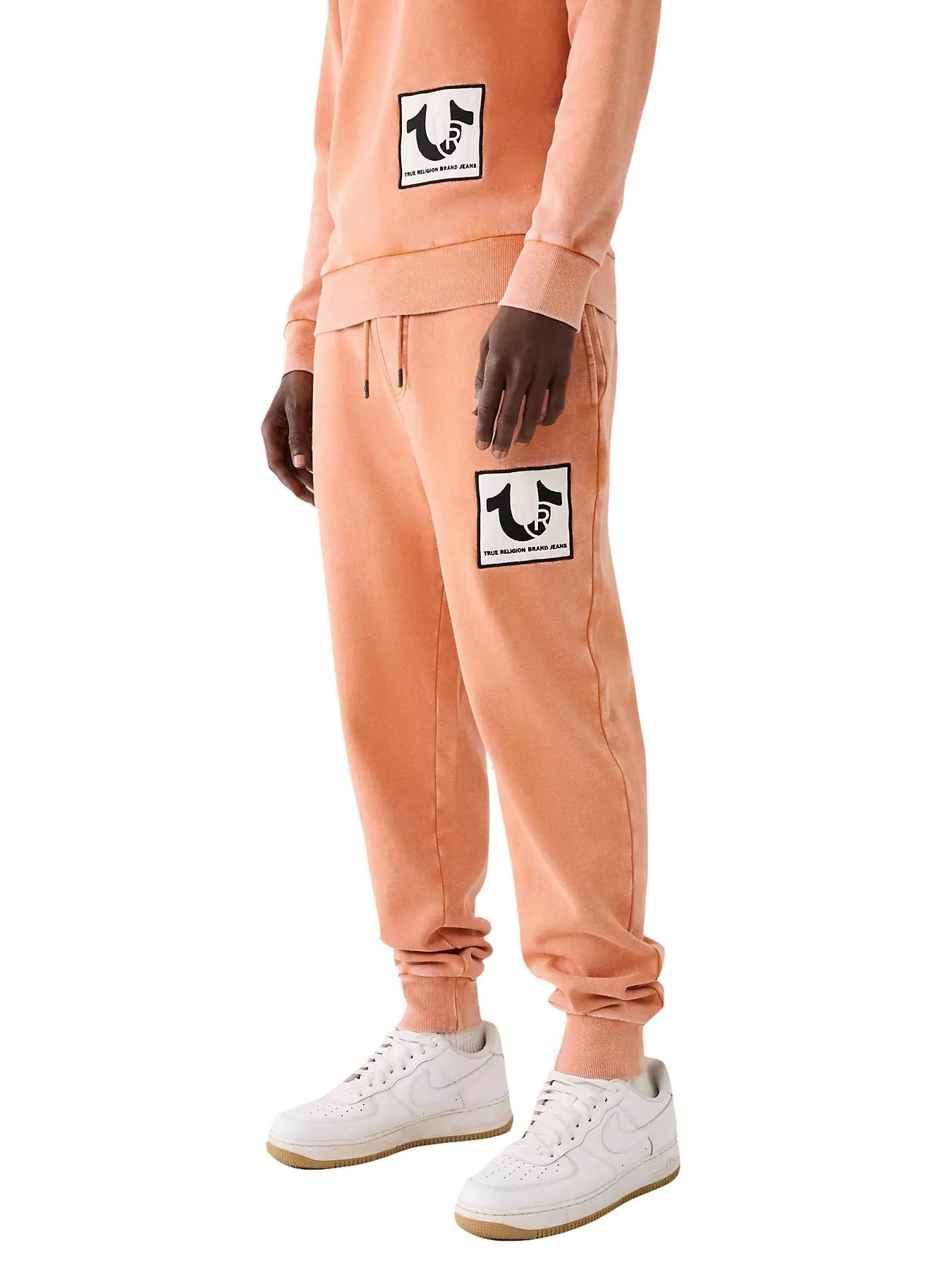 True Religion Men's Registered Logo Patch Joggers - ORANGE