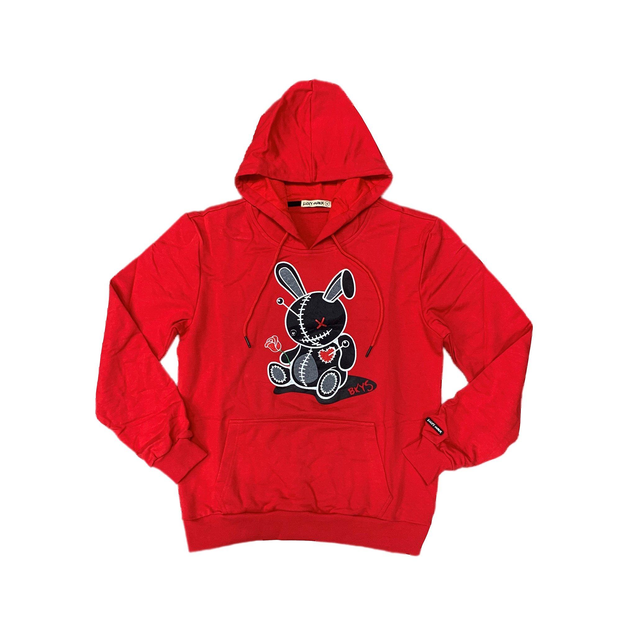 BKYS Men's Lucky Charm Pullover Hoodie-Red - RED