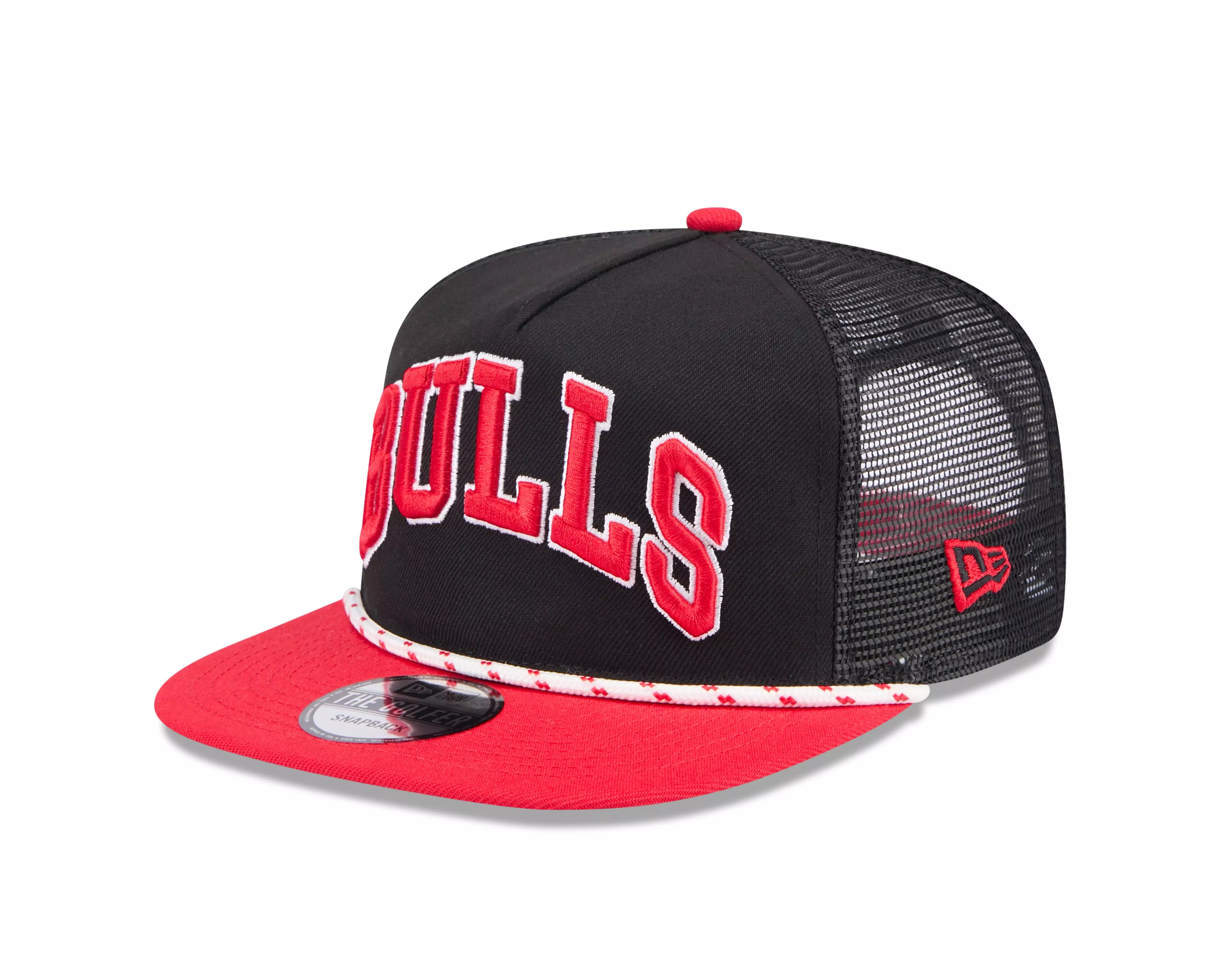 New Era Chicago Bulls Golfer Throwback Snapback-Black/Red - WHITE/BLACK/RED