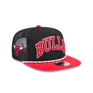 New Era Chicago Bulls Golfer Throwback Snapback Hat-Black/Red