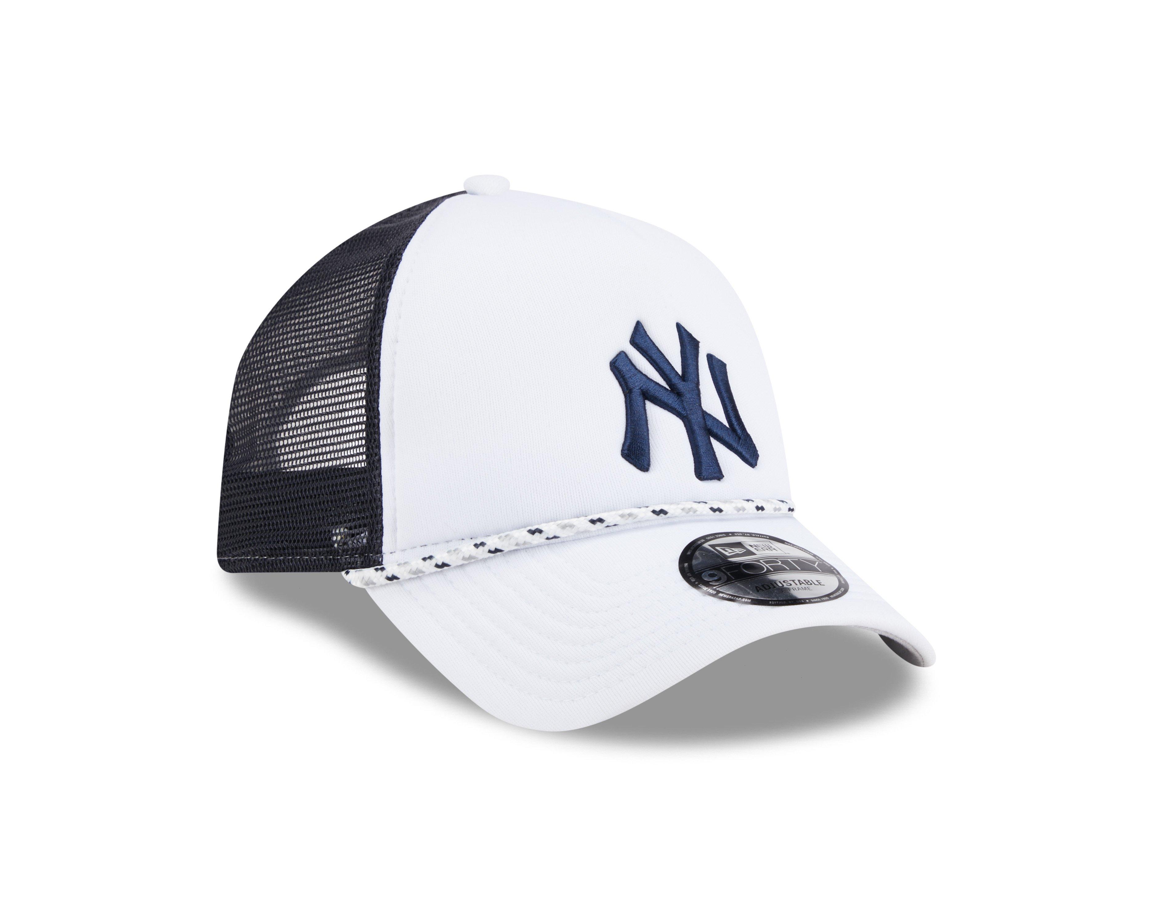 New Era New York Yankees 9FORTY A-Frame Snapback Hat - White/Navy - WHITE/NAVY Thumbnail View 2