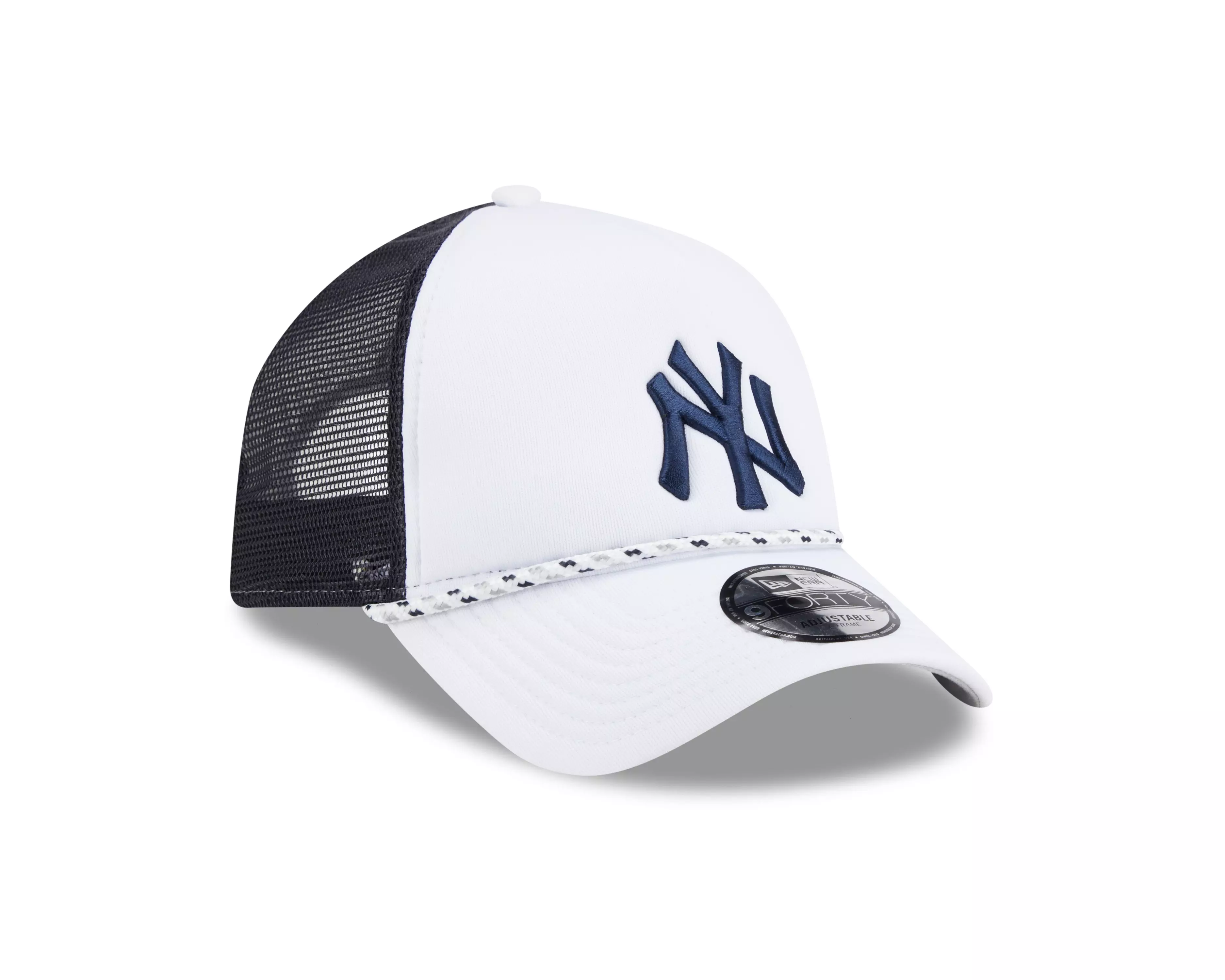 New Era New York Yankees 9FORTY A-Frame Snapback Hat - White/Navy - WHITE/NAVY