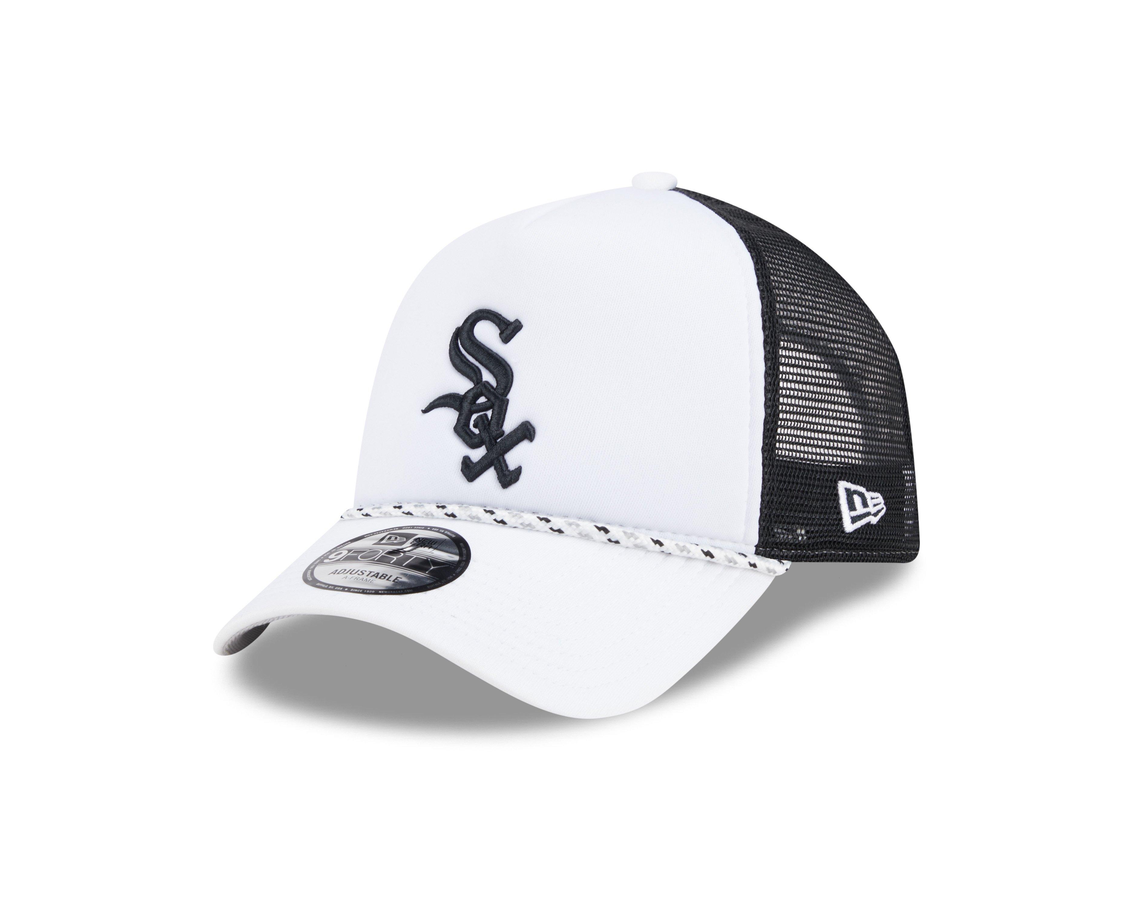 New Era Chicago White Sox 9FORTY A-Frame Snapback Hat - White/Black - WHITE/BLACK Thumbnail View 1