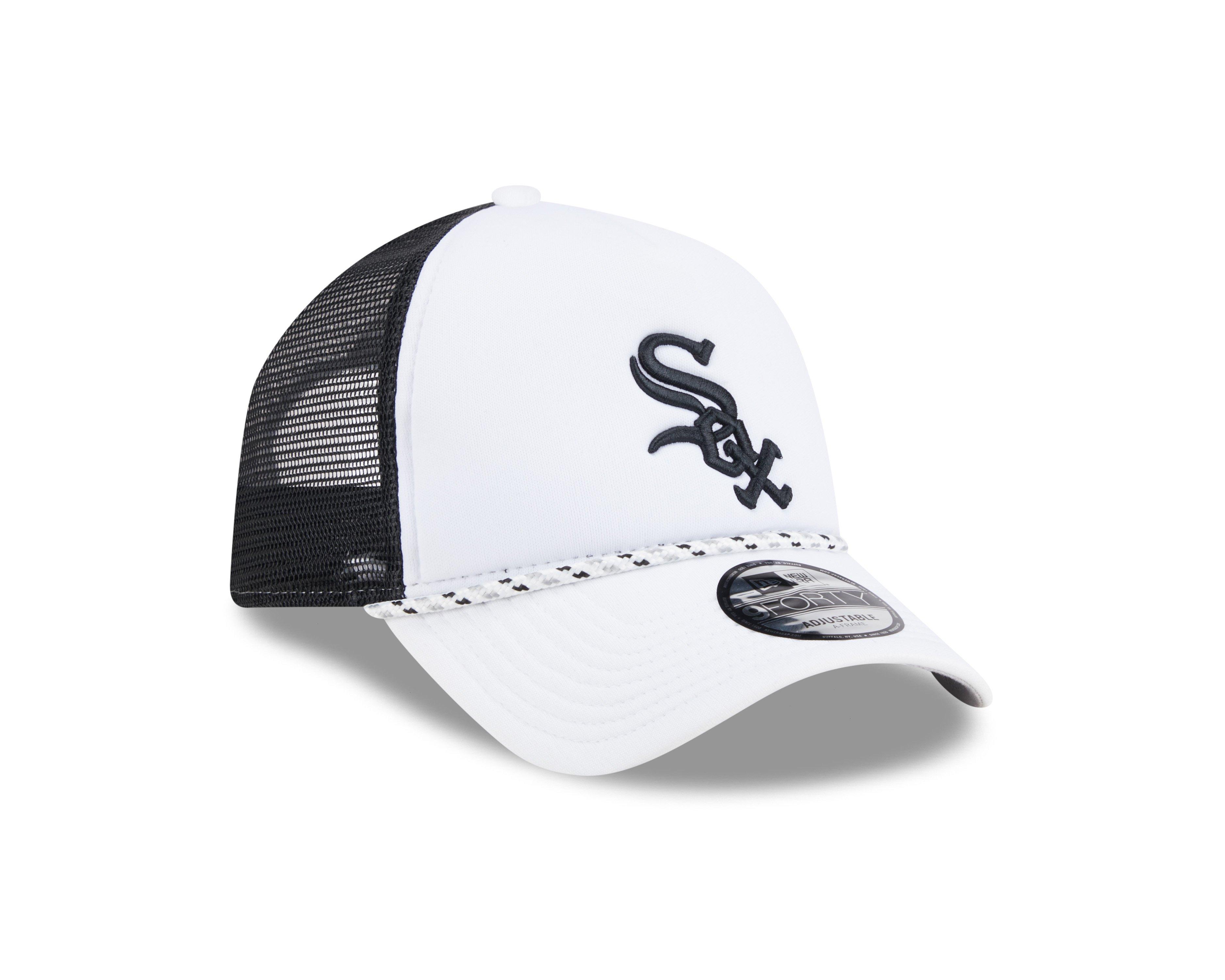 New Era Chicago White Sox 9FORTY A-Frame Snapback Hat - White/Black - WHITE/BLACK Thumbnail View 2