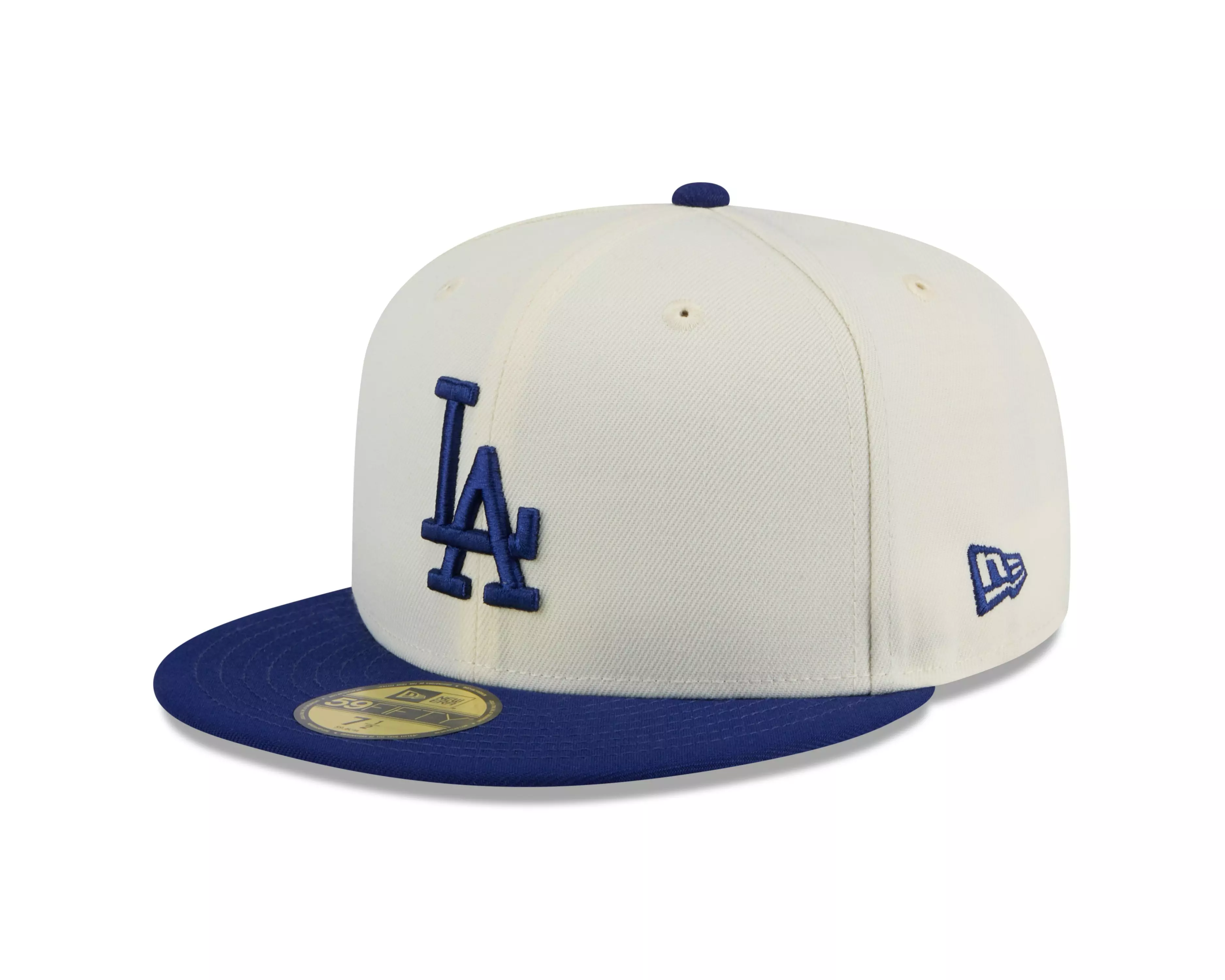 New Era Los Angeles Dodgers 59FIFTY Basic 2-Tone Fitted Hat-Cream/Royal - WHITE/NAVY