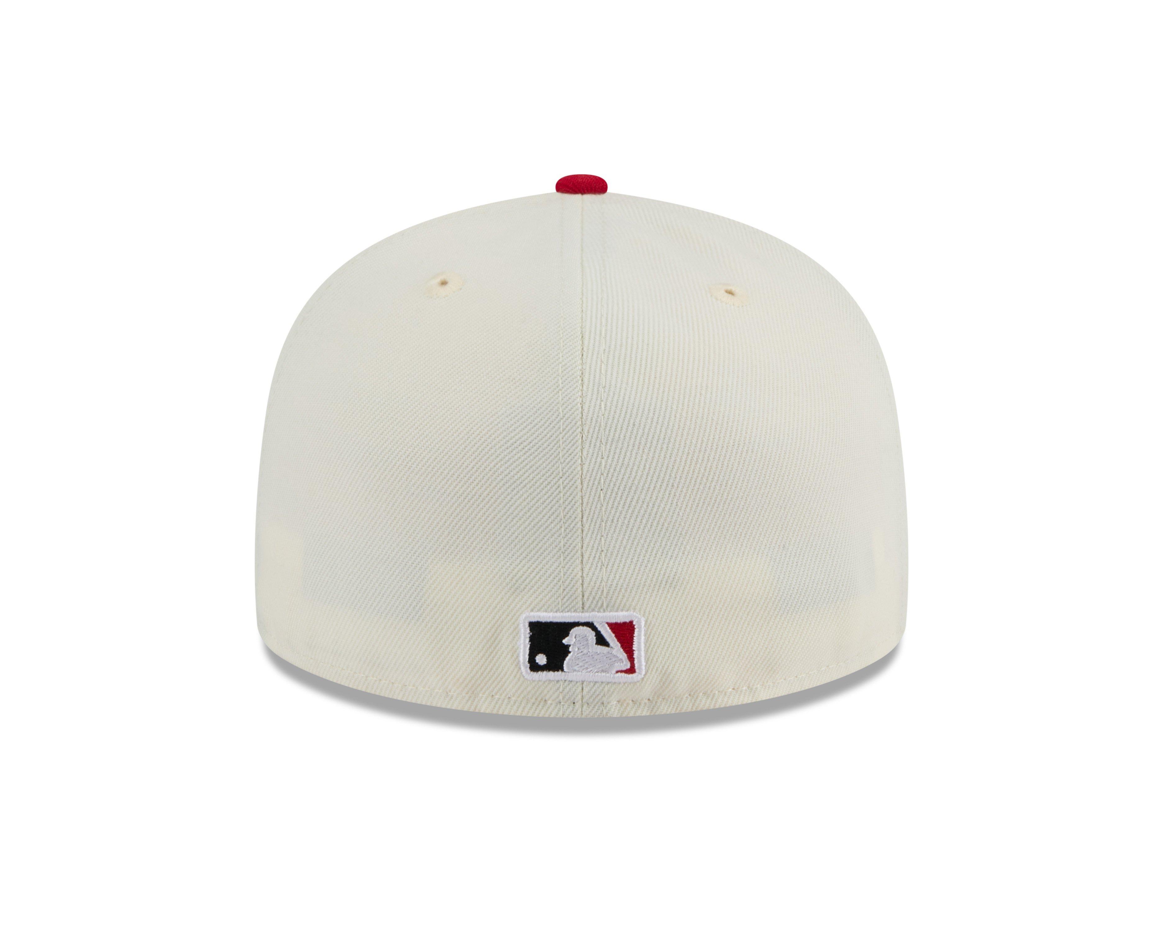 New Era Cincinnati Reds 59FIFTY Basic 2-Tone Fitted Hat-Cream/Red - WHITE/RED Thumbnail View 3