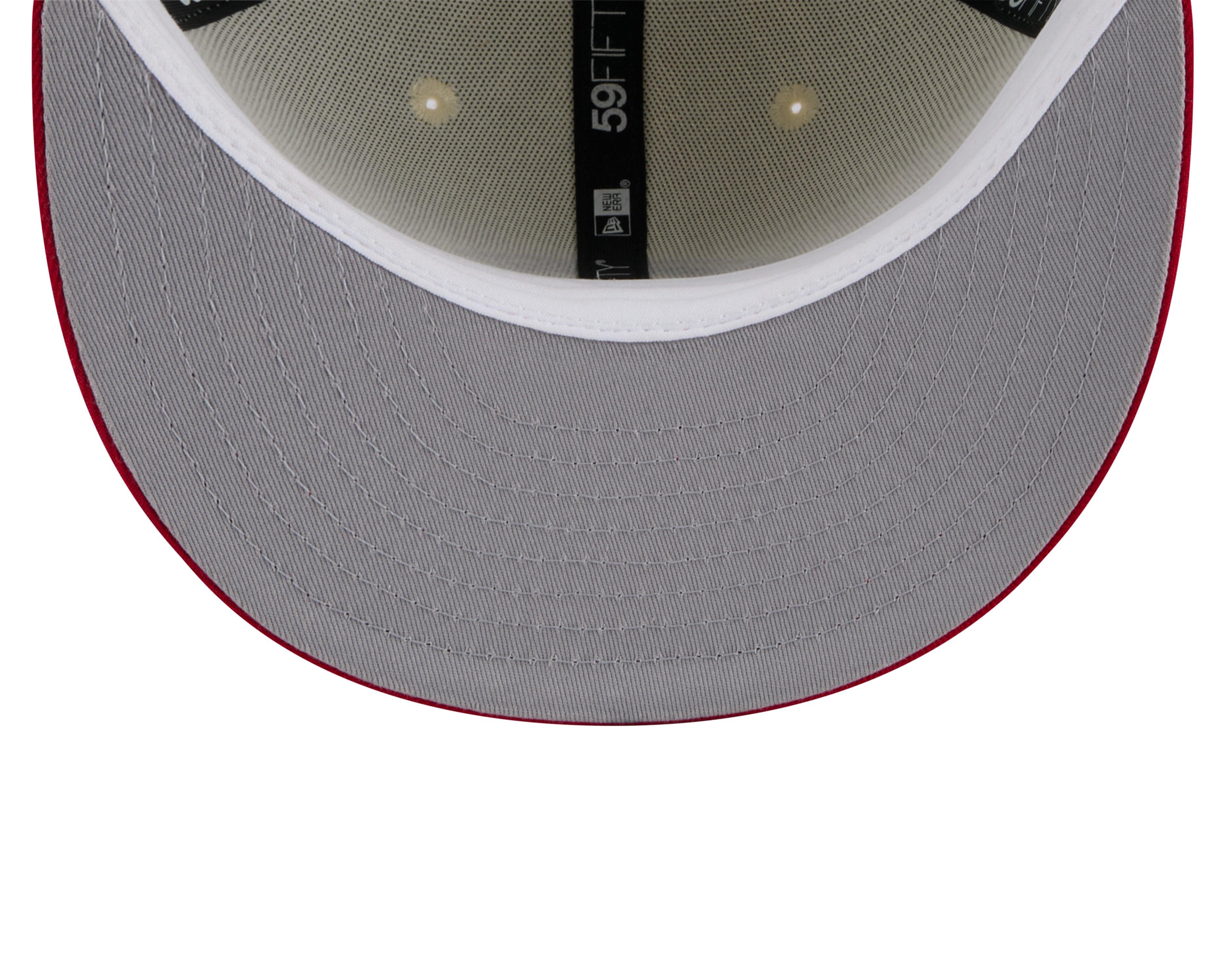 New Era Cincinnati Reds 59FIFTY Basic 2-Tone Fitted Hat-Cream/Red - WHITE/RED Thumbnail View 4