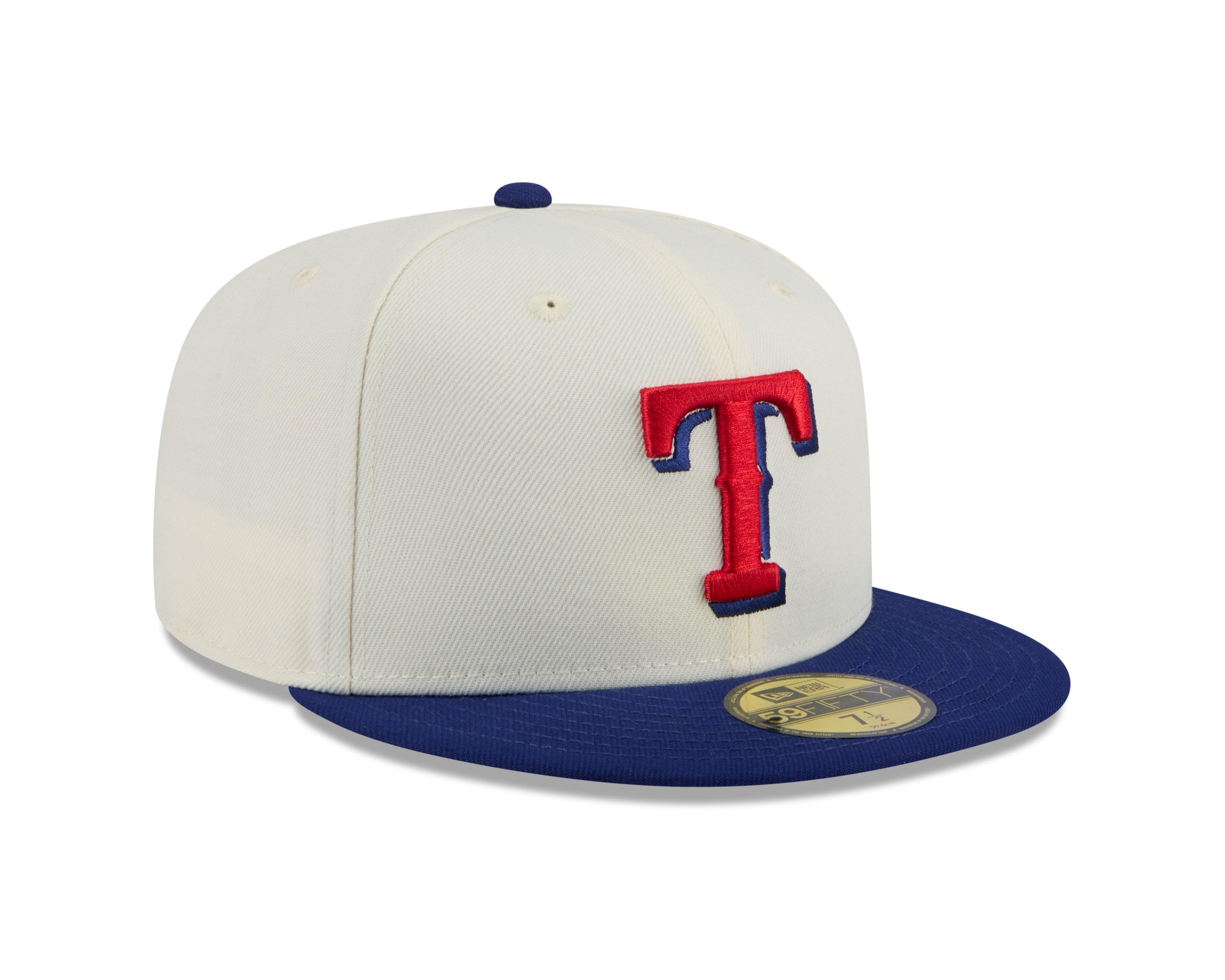 New Era Texas Rangers 59FIFTY Basic 2-Tone Fitted Hat-Cream/Royal - WHITE/BLUE Thumbnail View 2