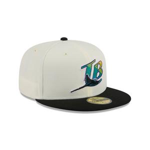 New Era Tampa Bay Rays 59FIFTY Basic 2-Tone Fitted Hat-Cream/Black